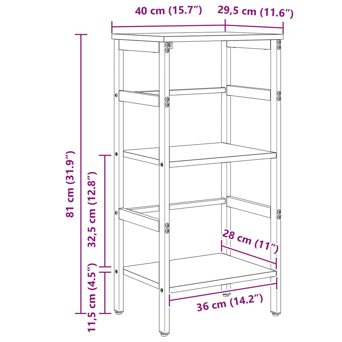 Bookshelf 2-Tier 40 x 29.5 x 81 cm Engineered Wood Sonoma Oak