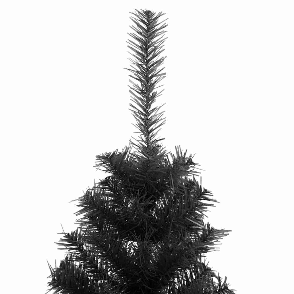 Christmas Tree with LED Light Black 150 cm PVC and Steel