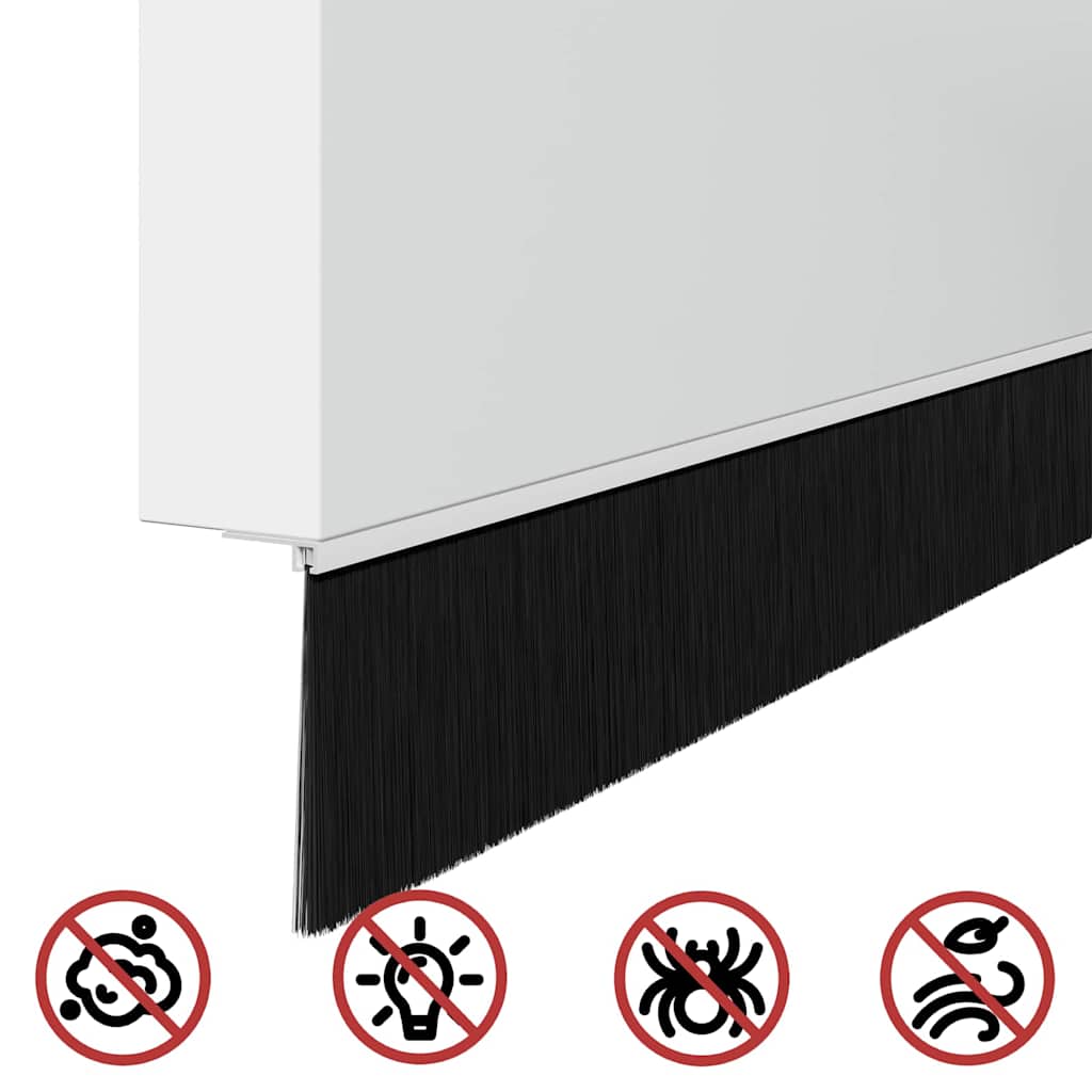Screw-on Door Brush Seals 2 pcs White 100 cm Aluminium Alloy