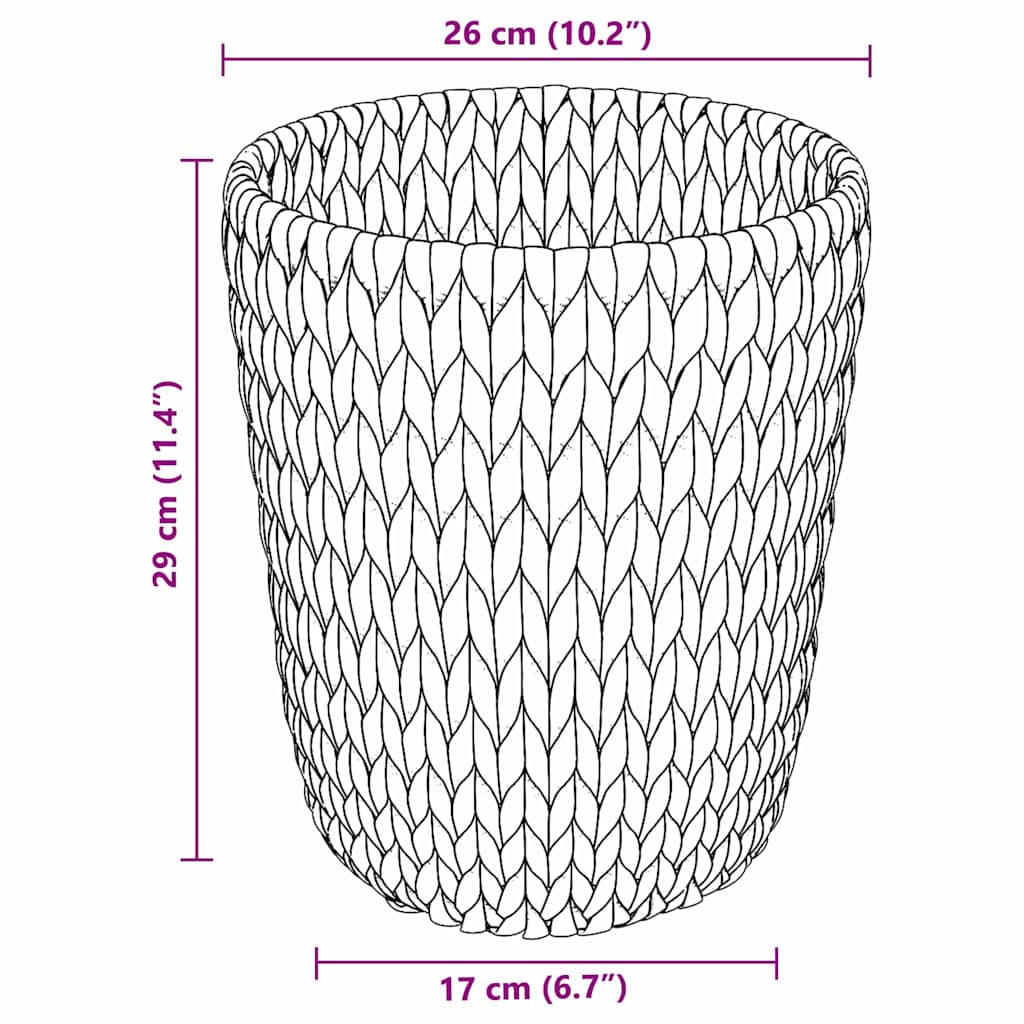 Waste Paper Bins 2 pcs Natural 26 x 26 x 29 cm Water hyacinth