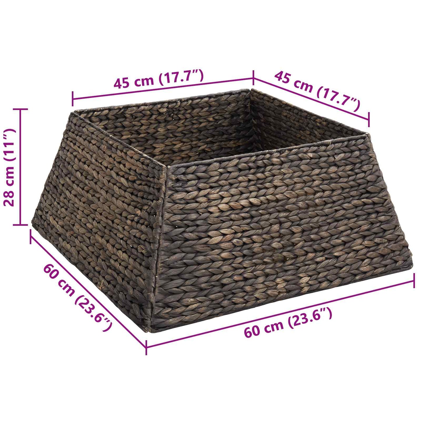Christmas Tree Collar Black 60 x 60 x 28 cm Water Hyacinth