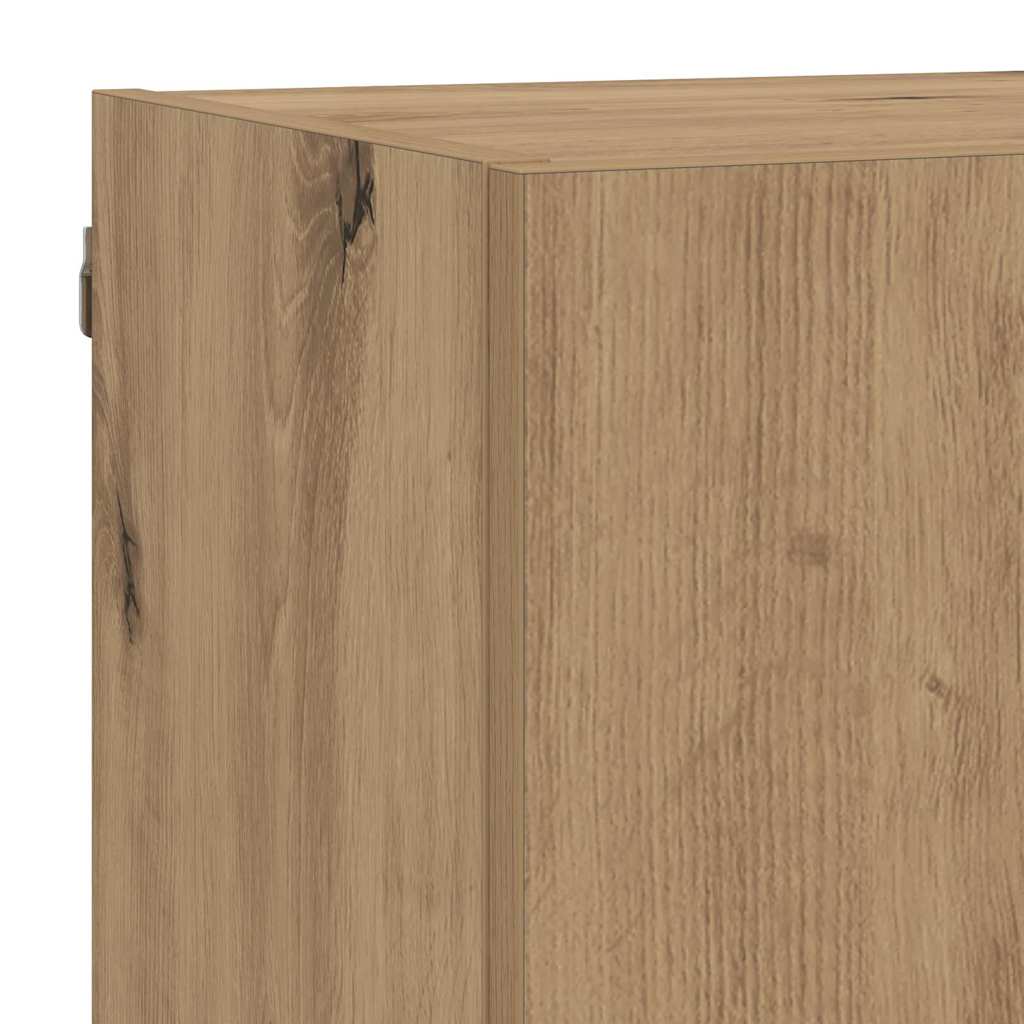 TV Wall Units with LED Artisan Oak Engineered Wood