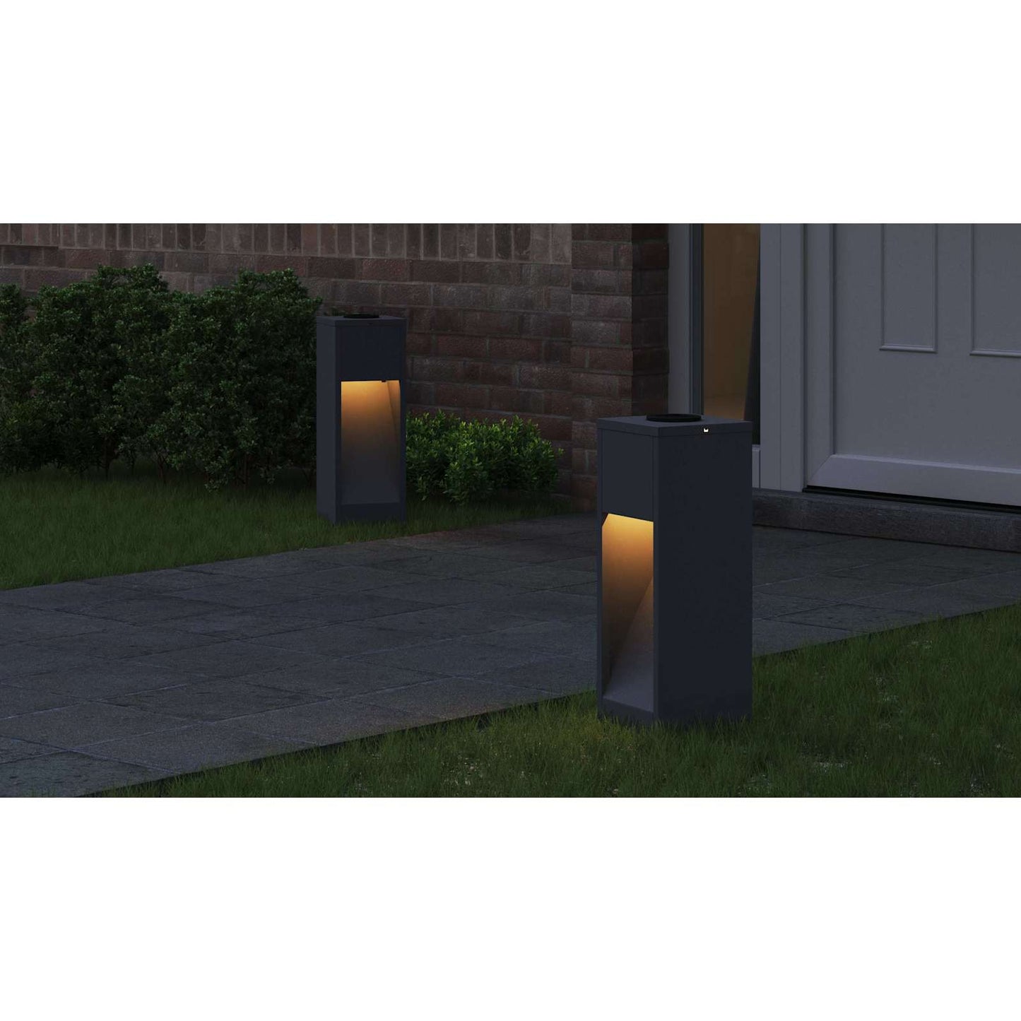 Solar Led Pathway Light 2 pcs Anthracite Cold Rolled Steel