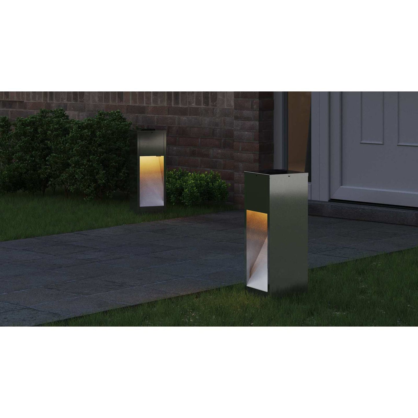 Solar Led Pathway Light 2 pcs Silver Galvanized