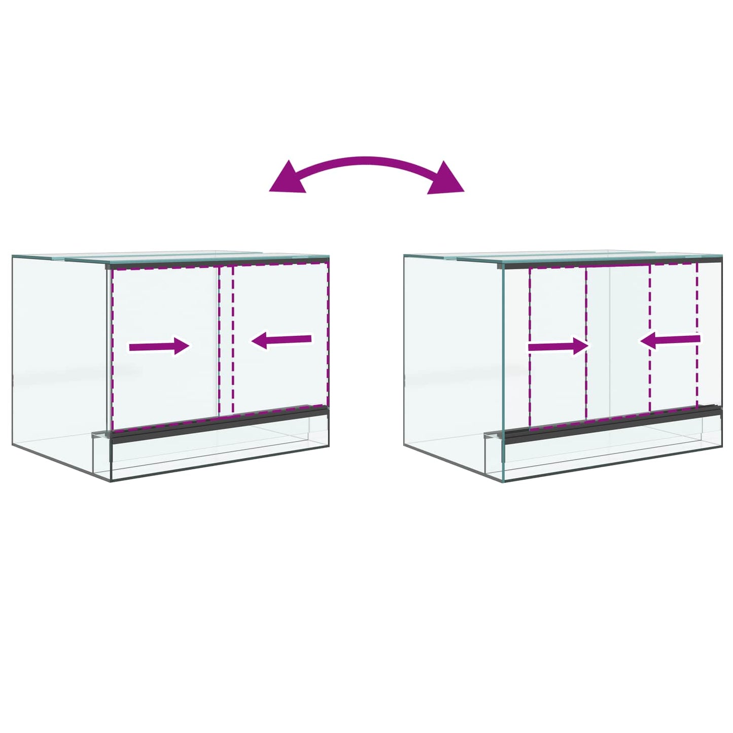 Terrarium with Storage Transparent 40 x 30 x 30 cm Glass