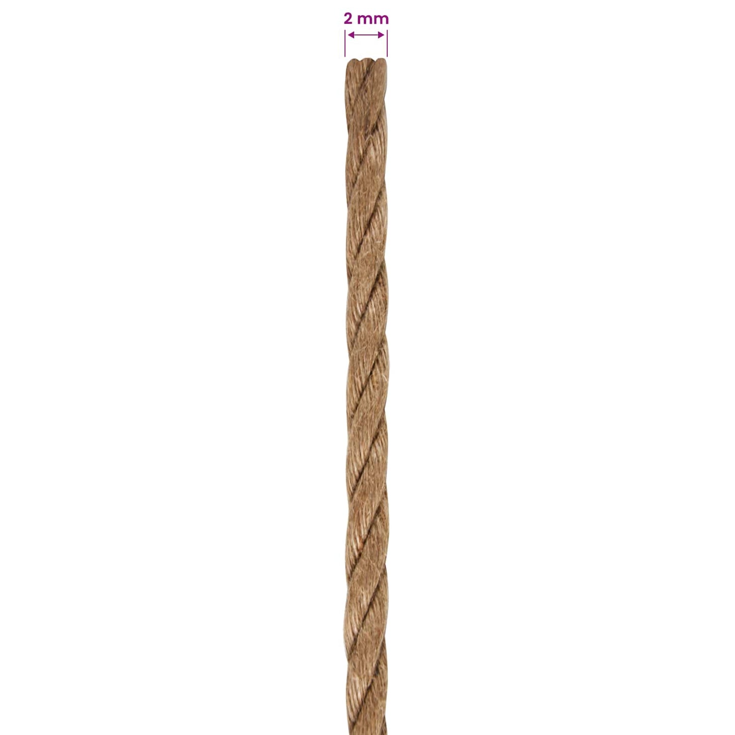 Jute Twine 10 pcs 2 mm Natural 100% Tossa jute
