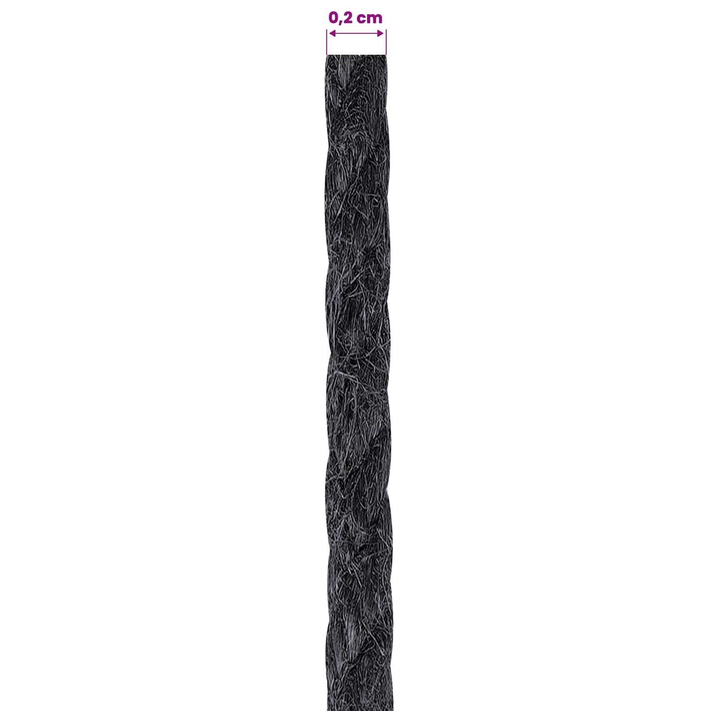 Jute Twine 10 pcs 2 mm Black 100% Tossa jute