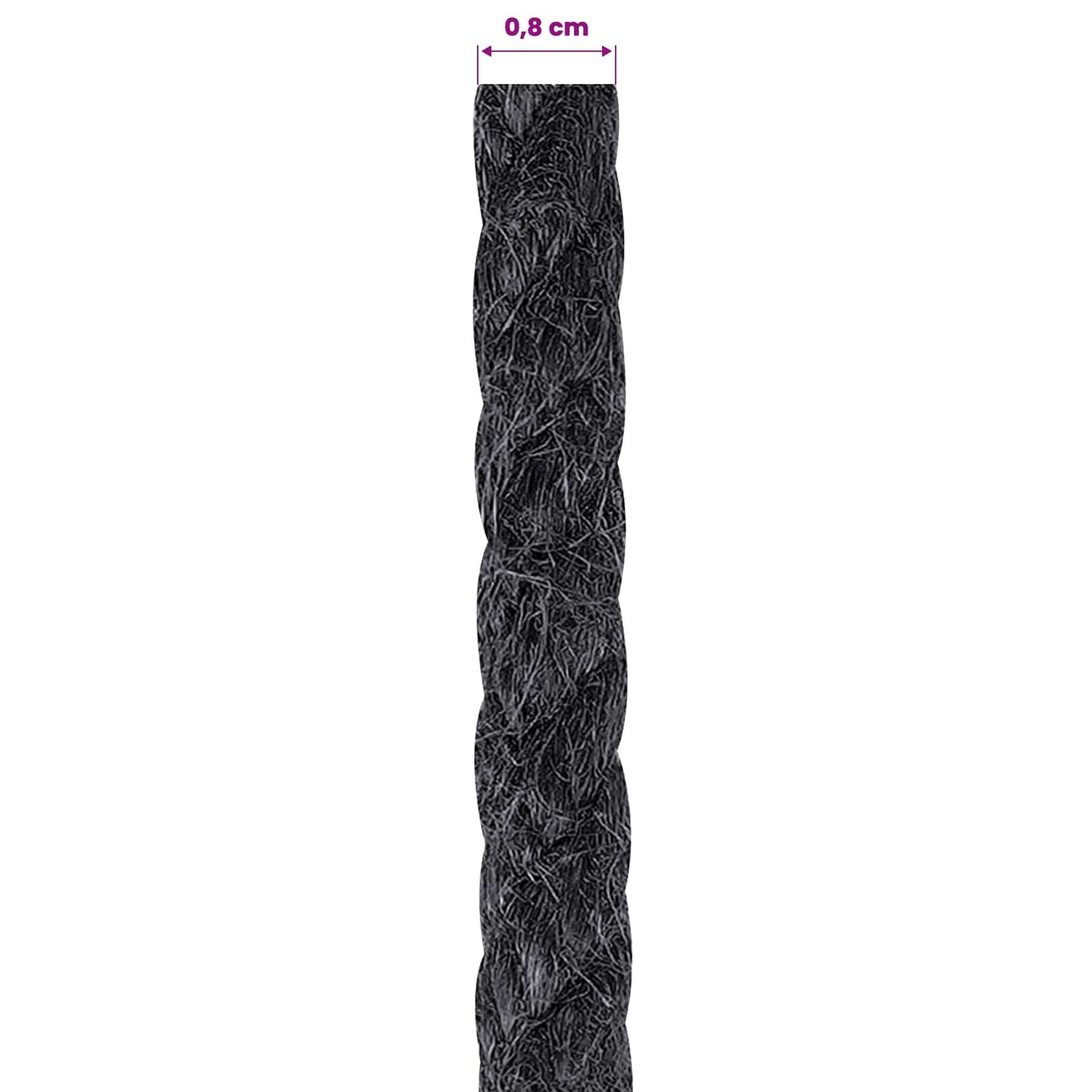 Jute Rope 80 mm 100 m Black 100% Tossa jute