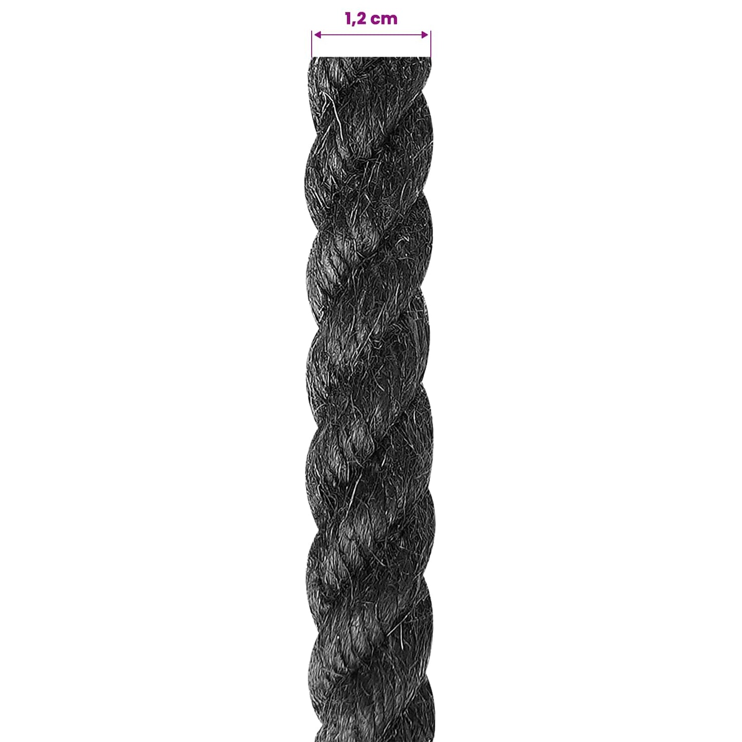 Jute Rope 12 mm Black 100% Tossa jute