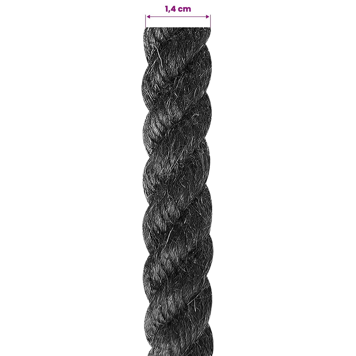 Jute Rope 14 mm Black 100% Tossa jute