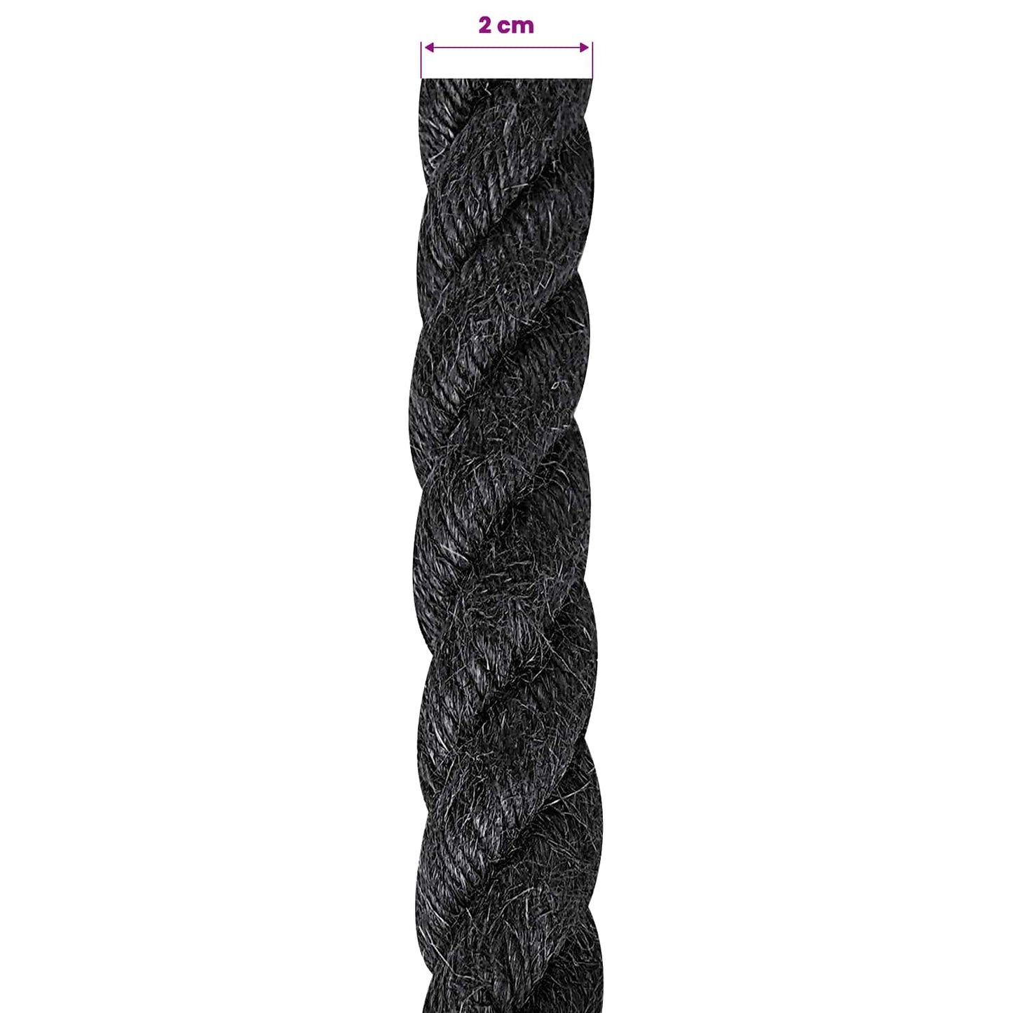 Jute Rope 20 mm Black 100% Tossa jute