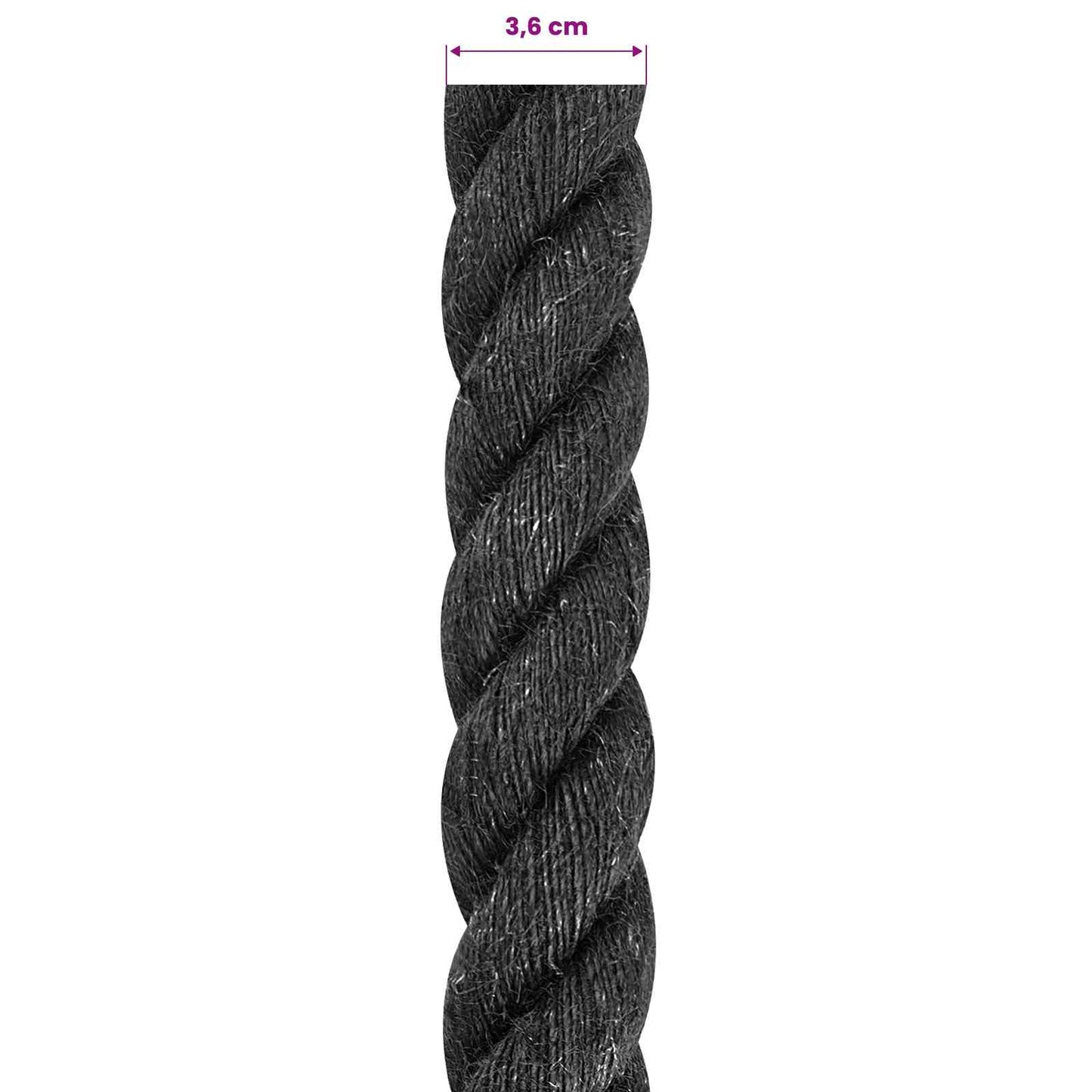 Jute Rope 36 mm Black 100% Tossa jute