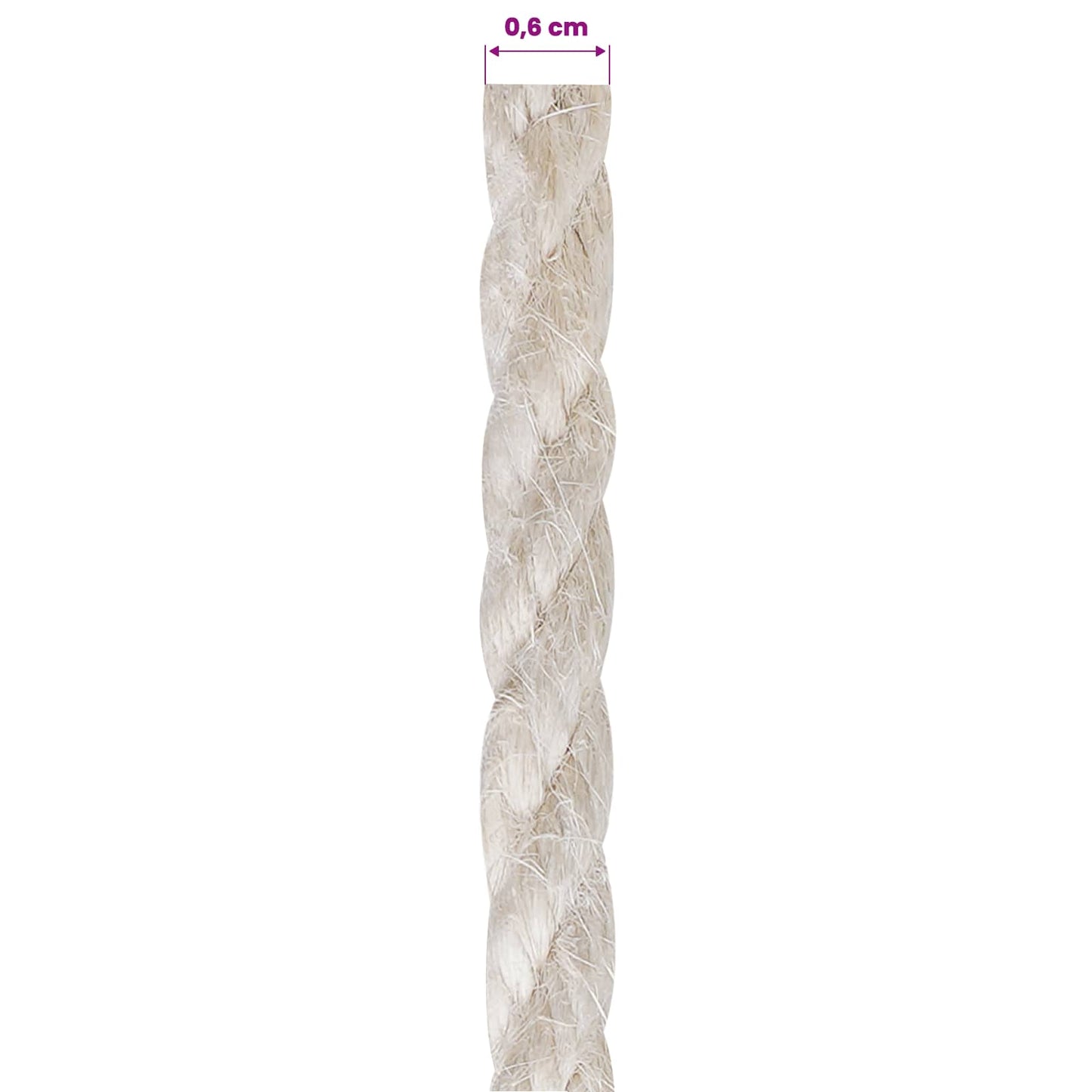 Jute Rope 6 White 100% Tossa jute