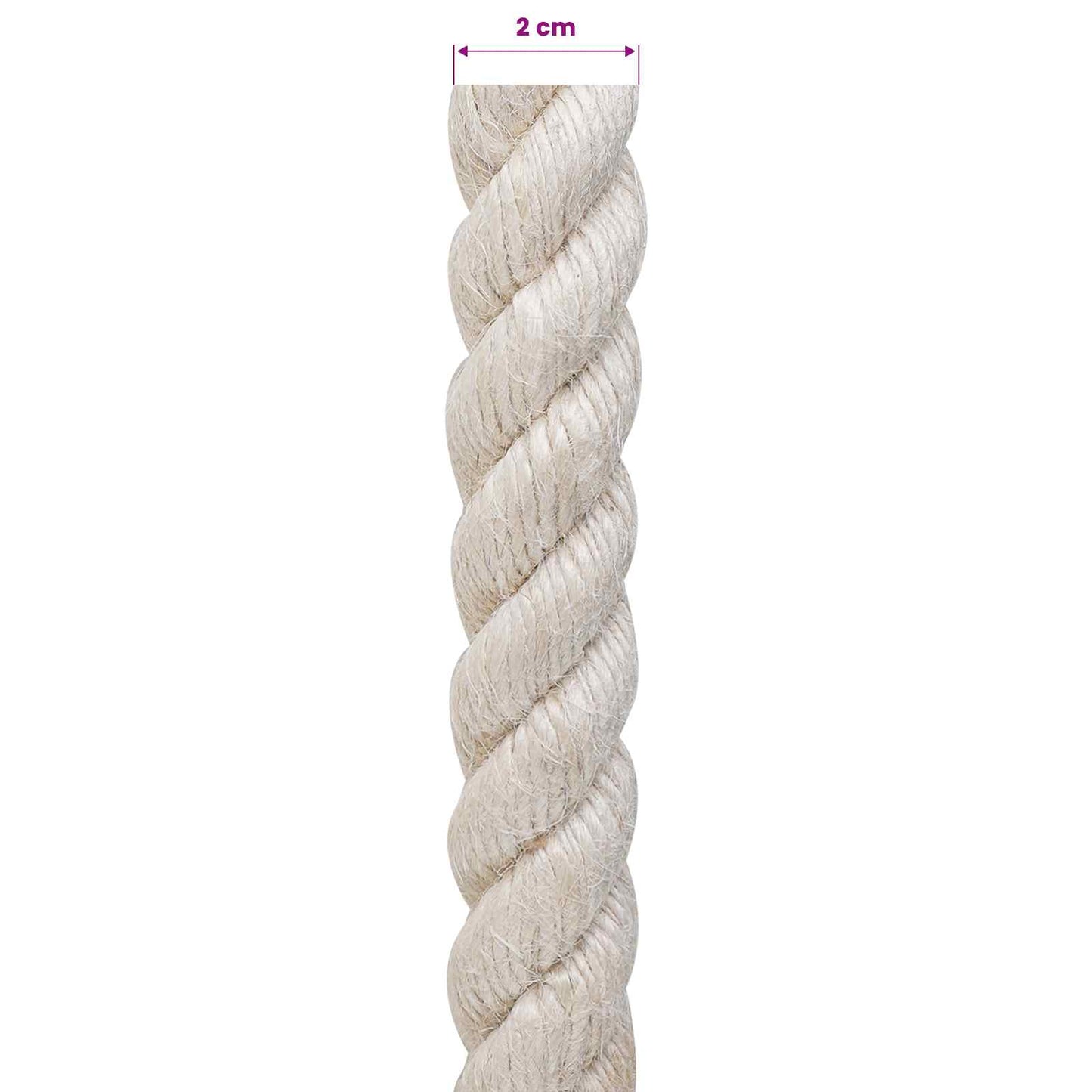 Jute Rope 20 White 100% Tossa jute