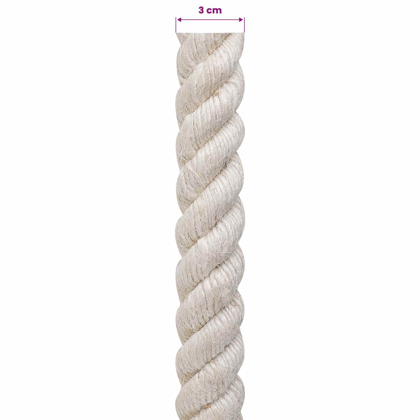 Jute Rope 30 mm White 100% Tossa jute