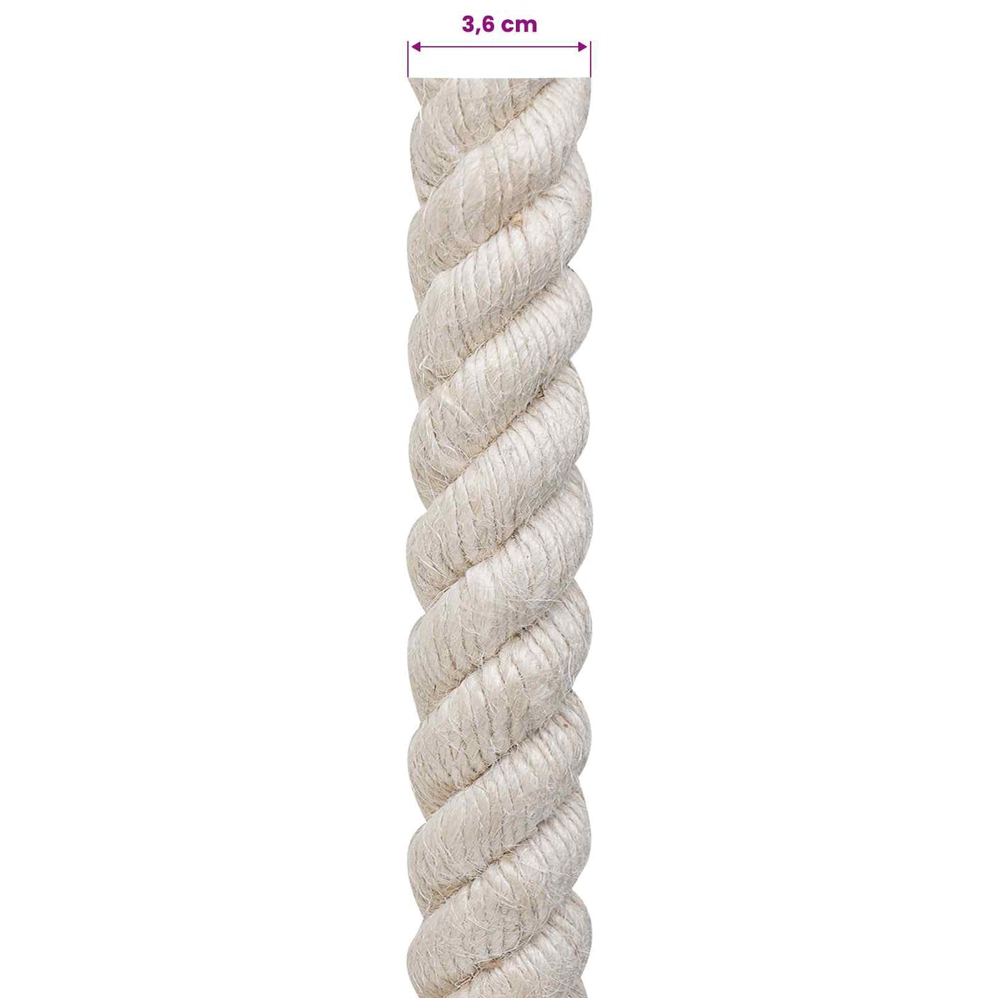 Jute Rope 36 mm White 100% Tossa jute