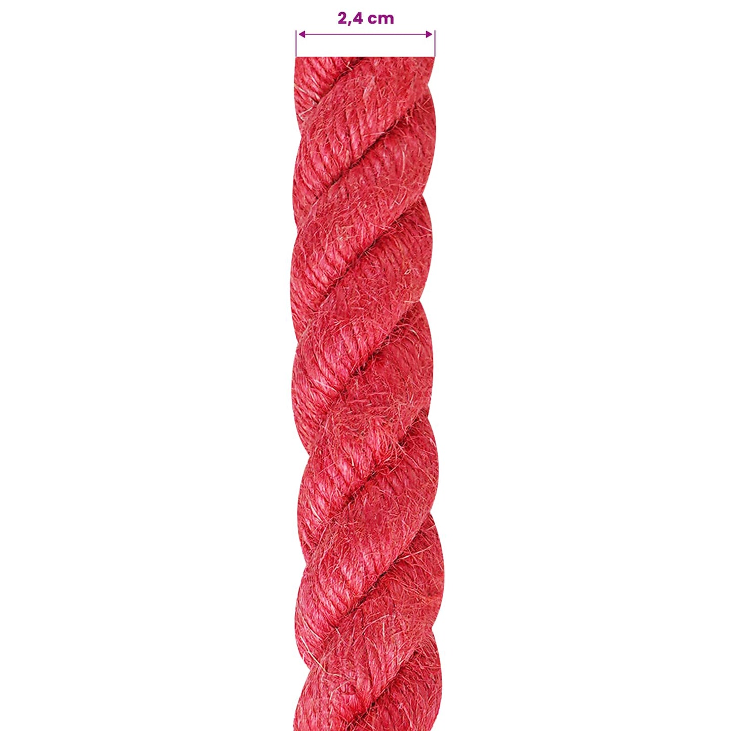 Jute Rope 24 mm Red 100% Tossa jute