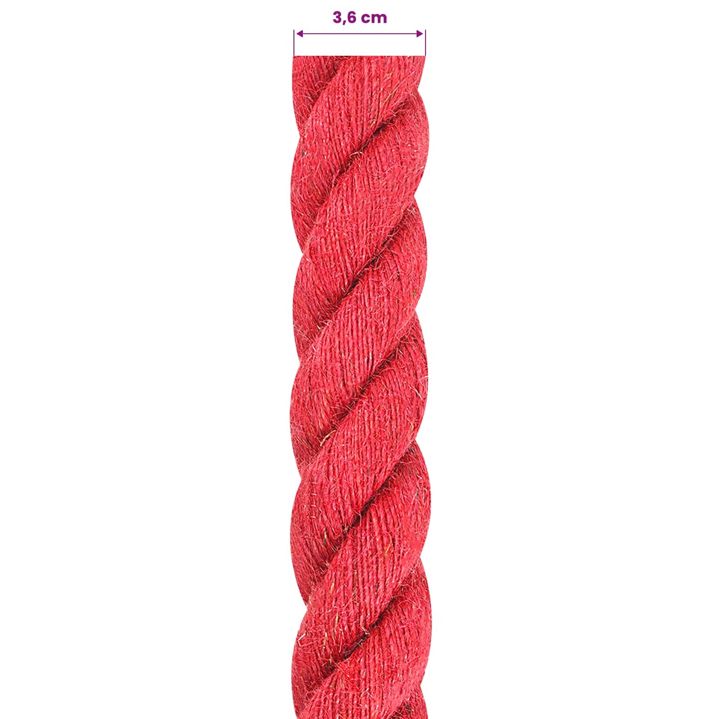 Jute Rope 36 mm Red 100% Tossa jute