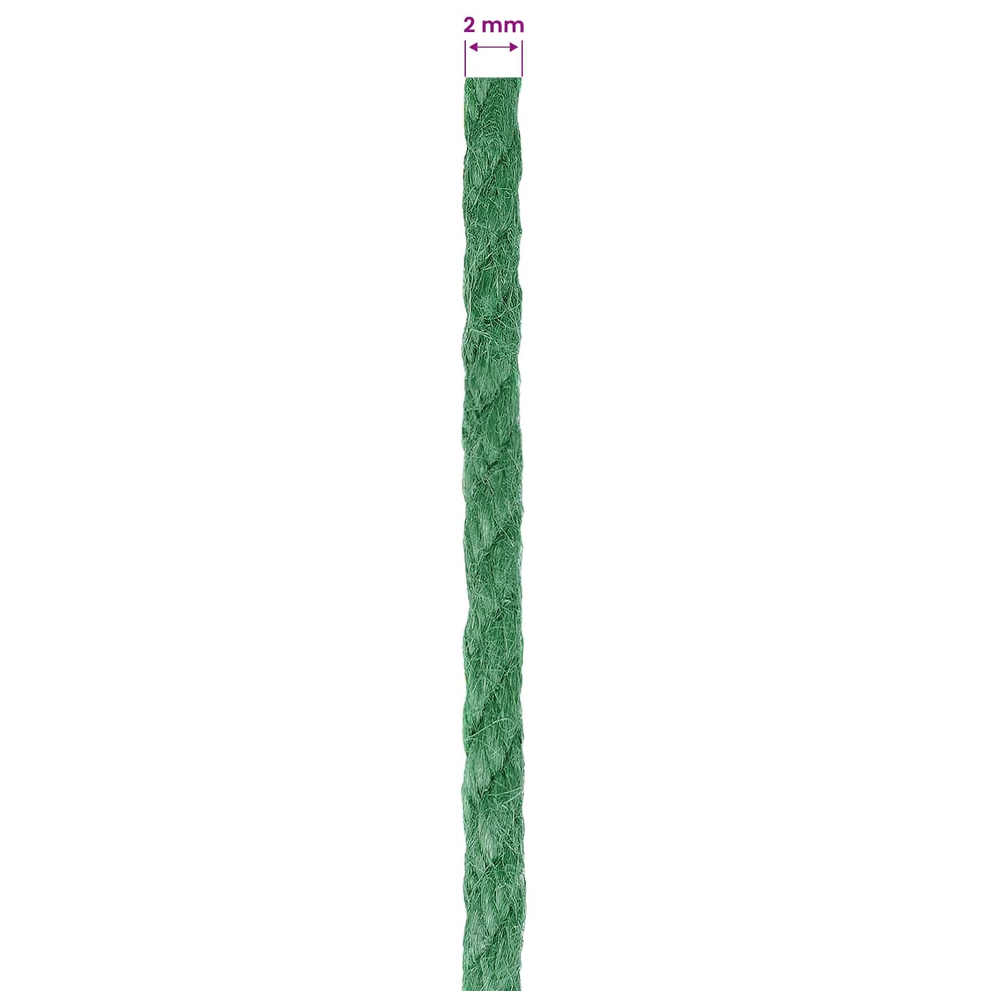 2 pcs 2 mm Green 100% Tossa jute
