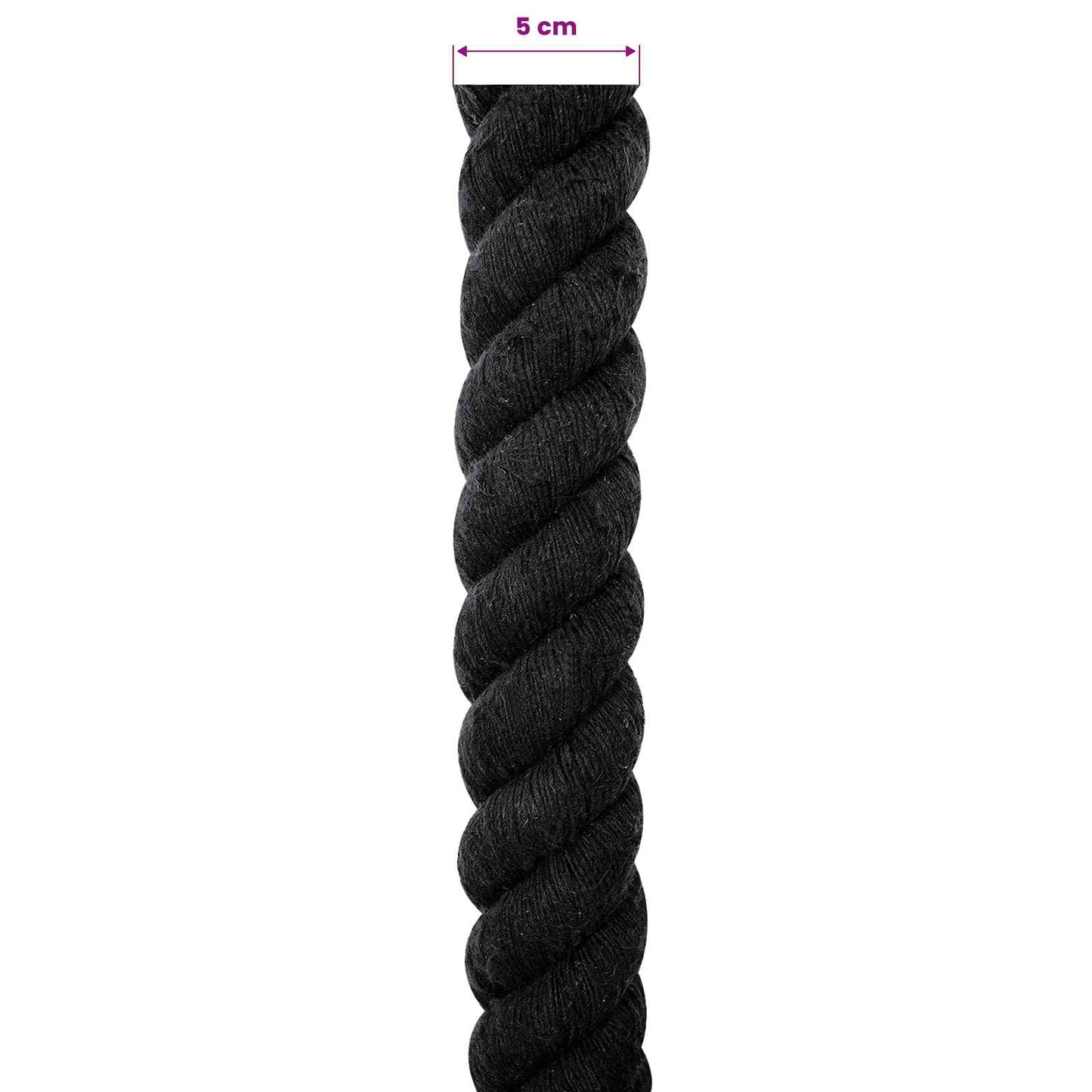 Cotton Rope 50 mm 5 m Black 100% Cotton