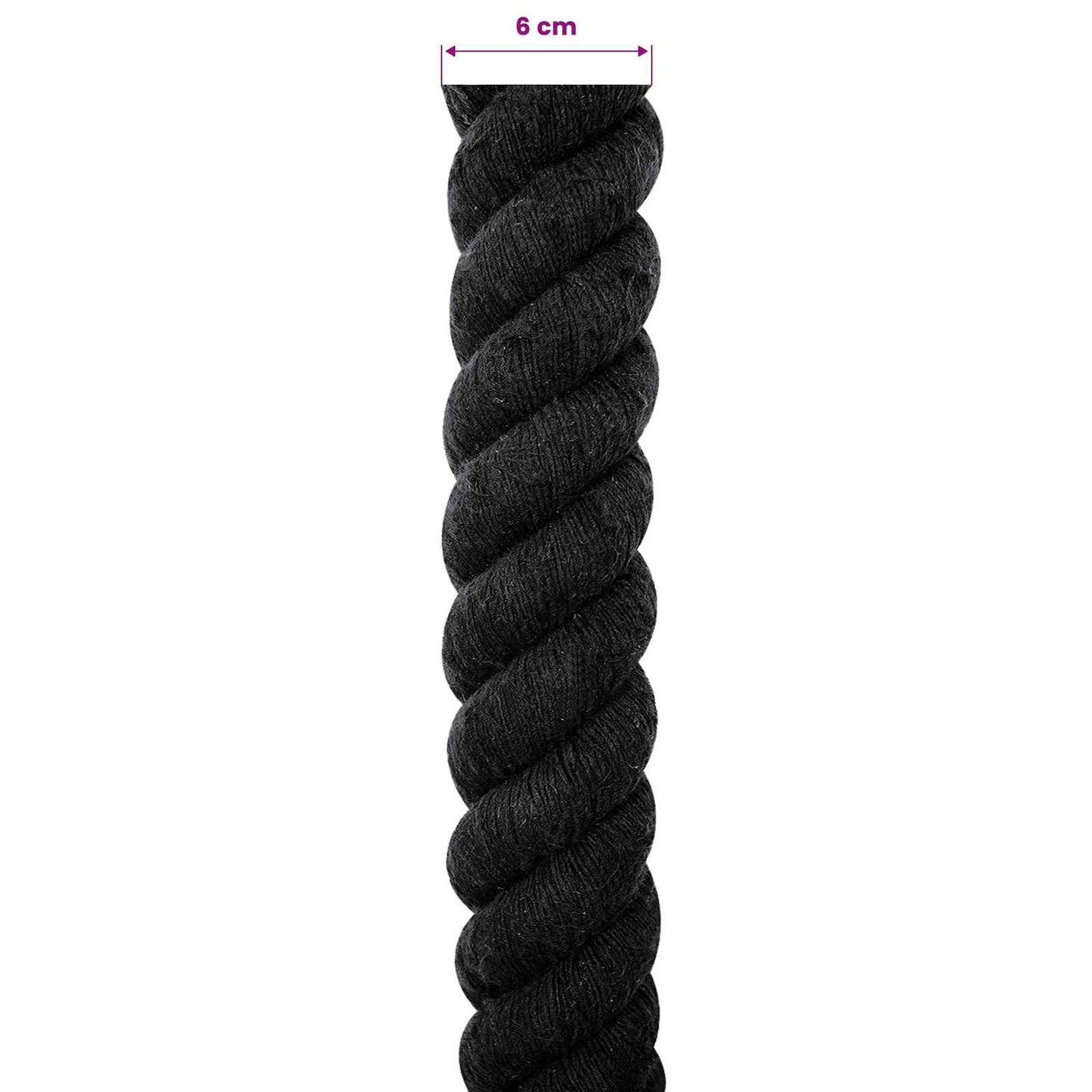 Cotton Rope 60 mm 5 m Black 100% Cotton