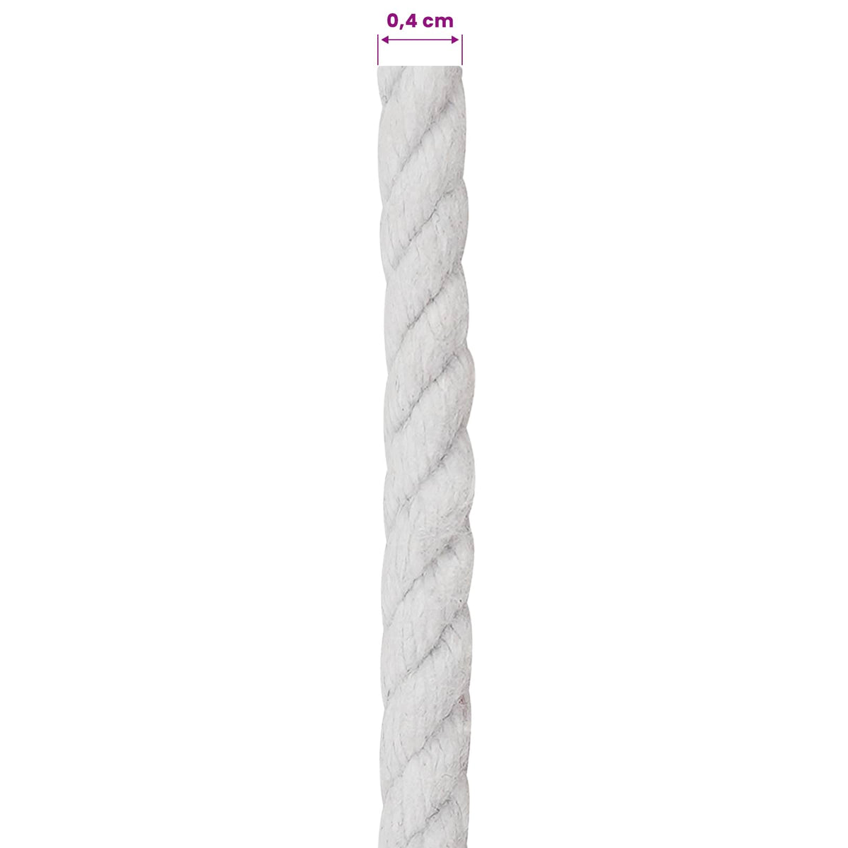 Cotton Twine 4 mm 100 m White 100% Cotton