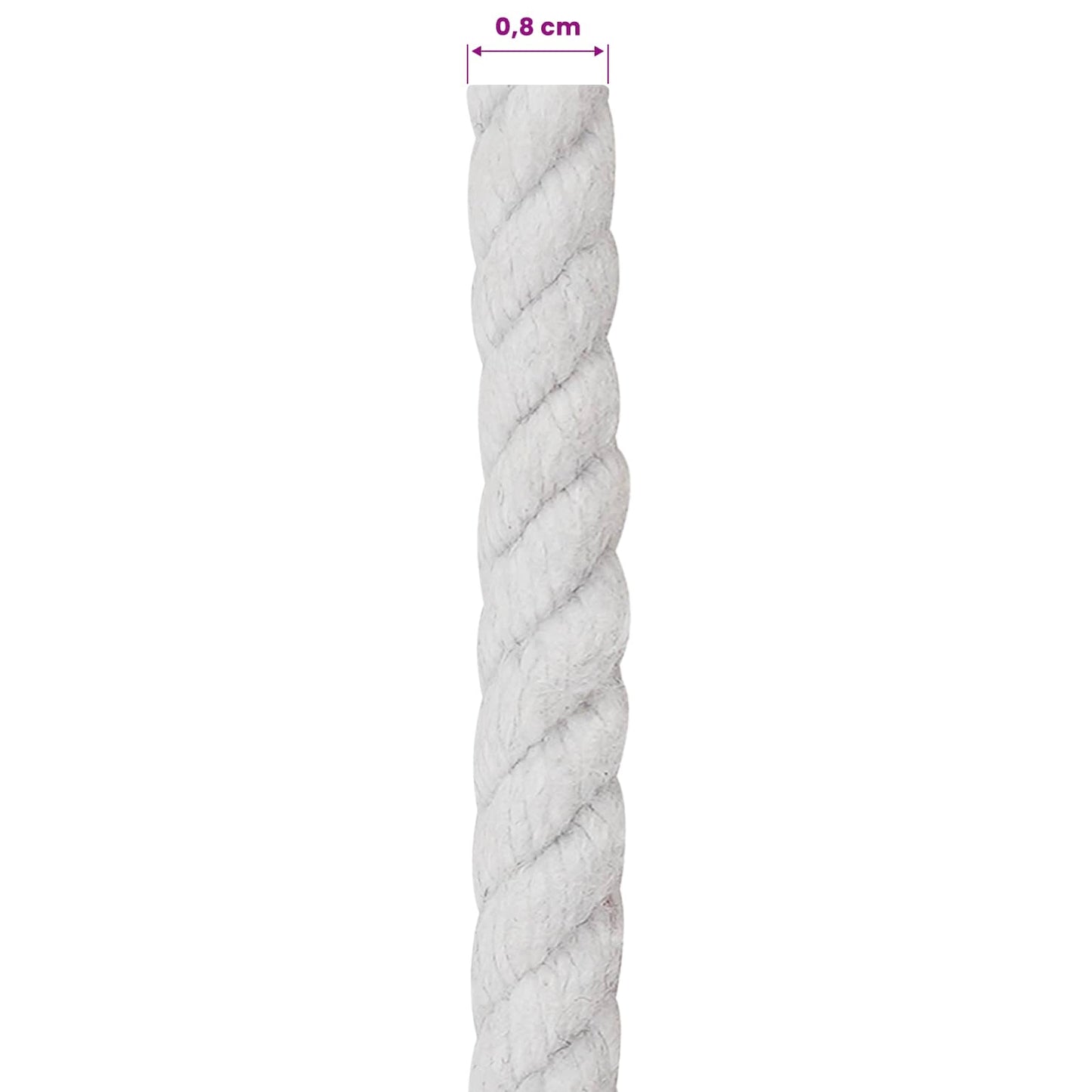 Cotton Rope 8 mm 25 m White 100% Cotton