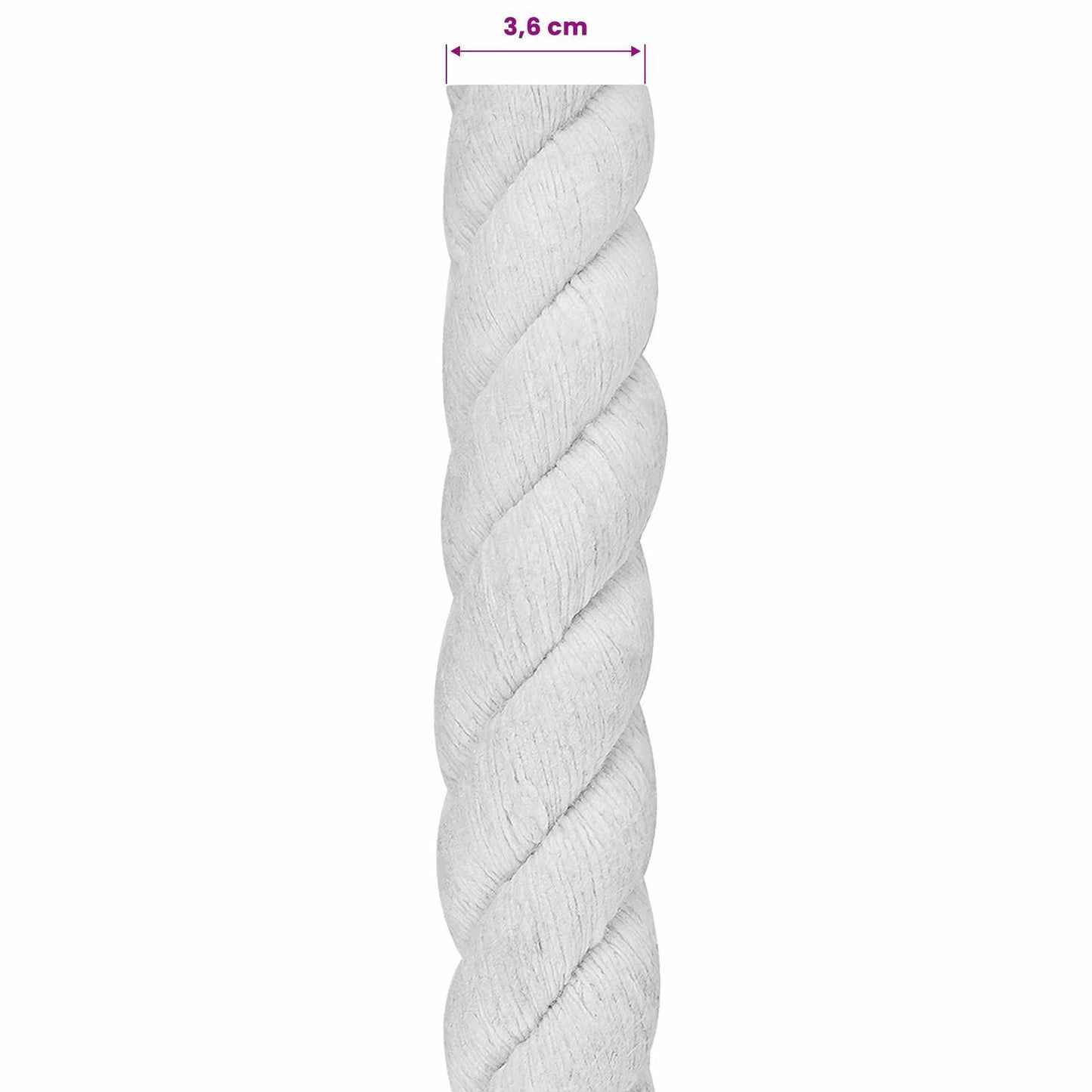Cotton Rope 36 mm 10 m White 100% Cotton