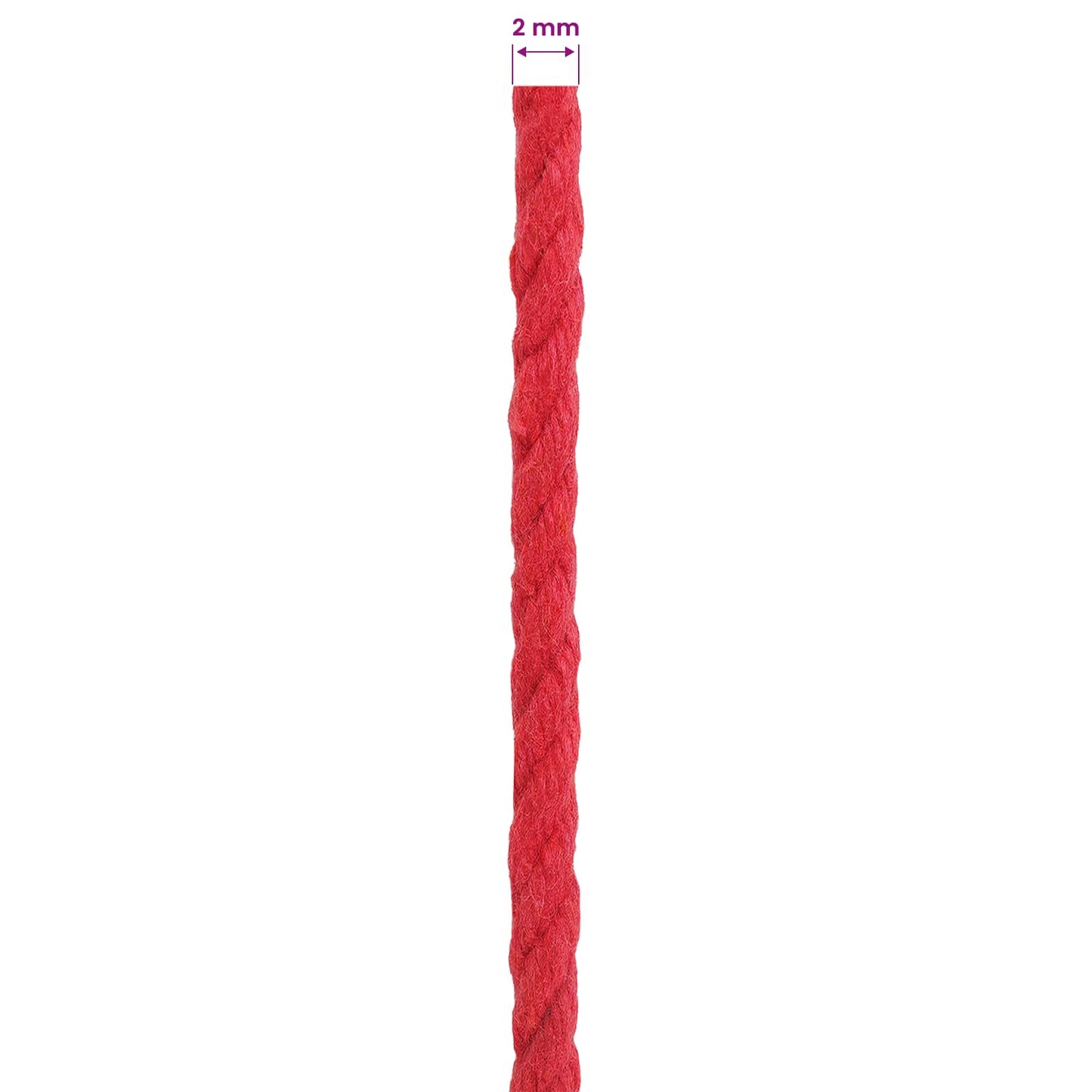 Cotton Twine 2 pcs 2 mm 100 m Red 100% Cotton