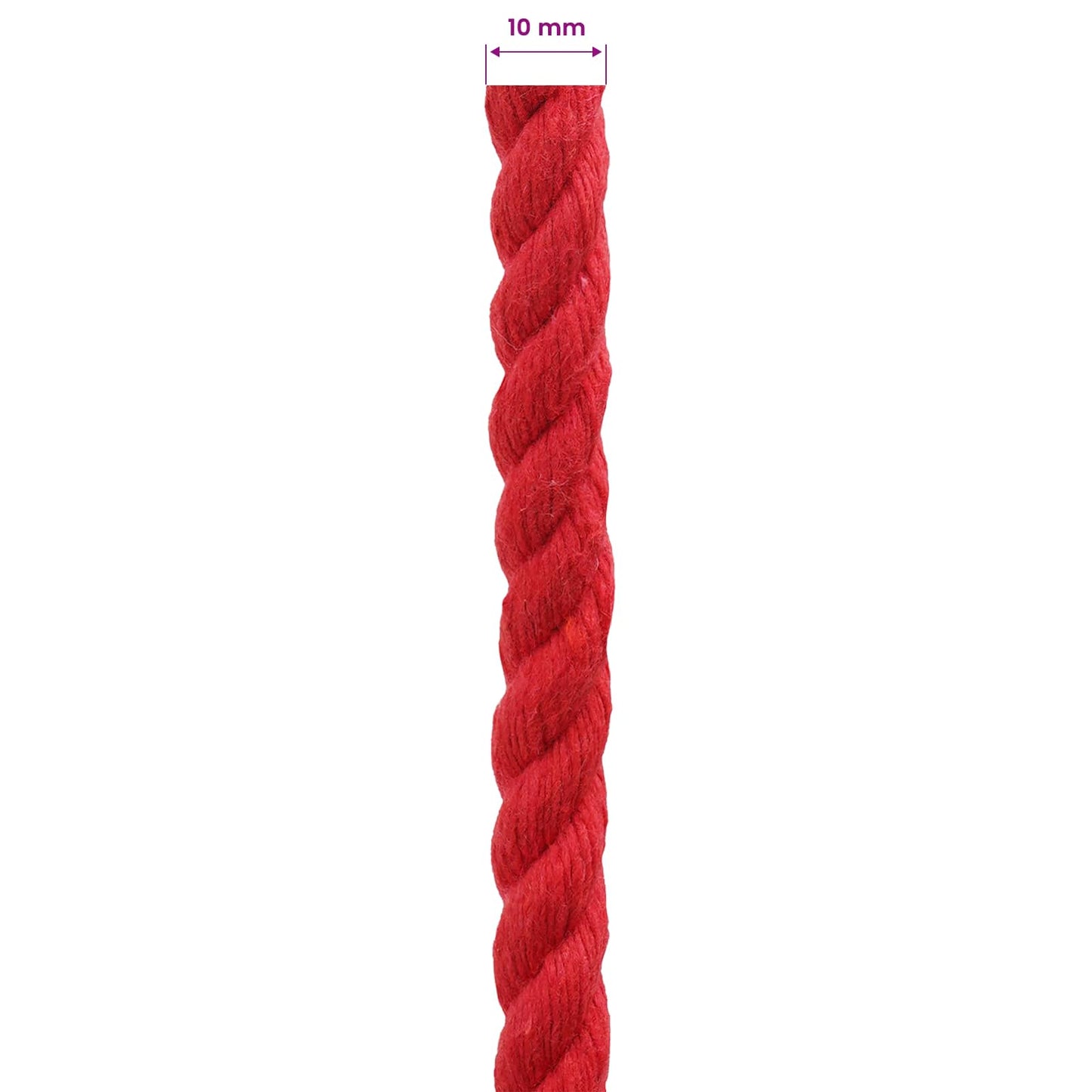 Cotton Rope 10 mm 100 m Red 100% Cotton