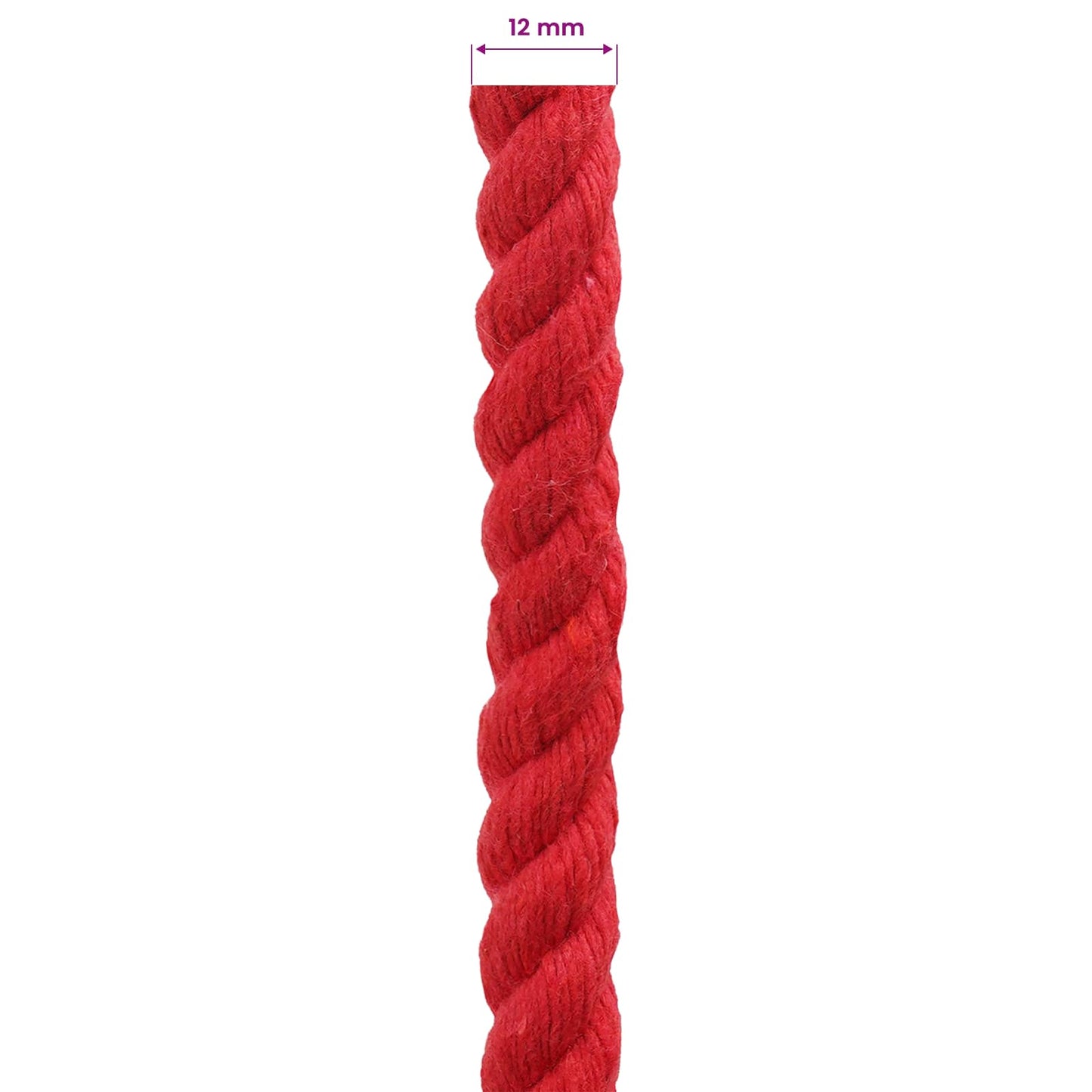 Cotton Rope 12 mm 25 m Red 100% Cotton