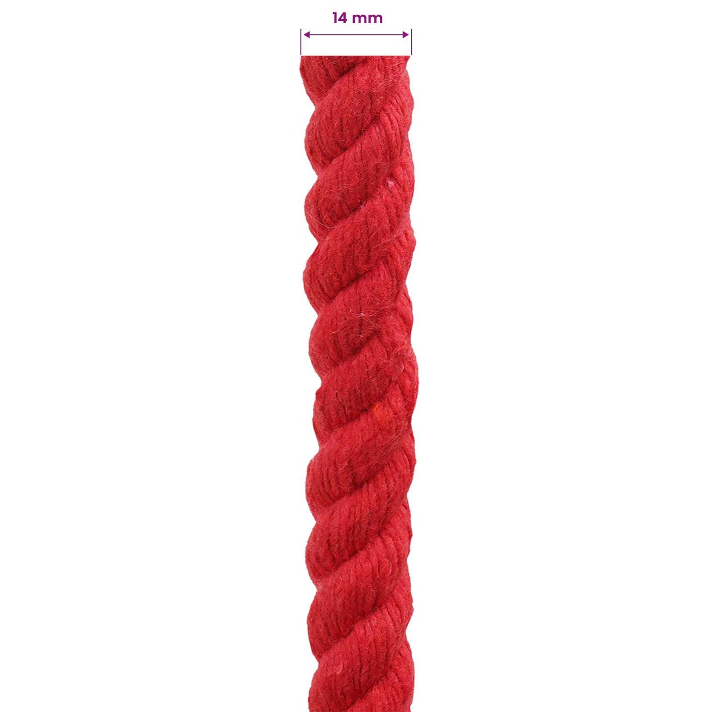 Cotton Rope 14 mm 25 m Red 100% Cotton