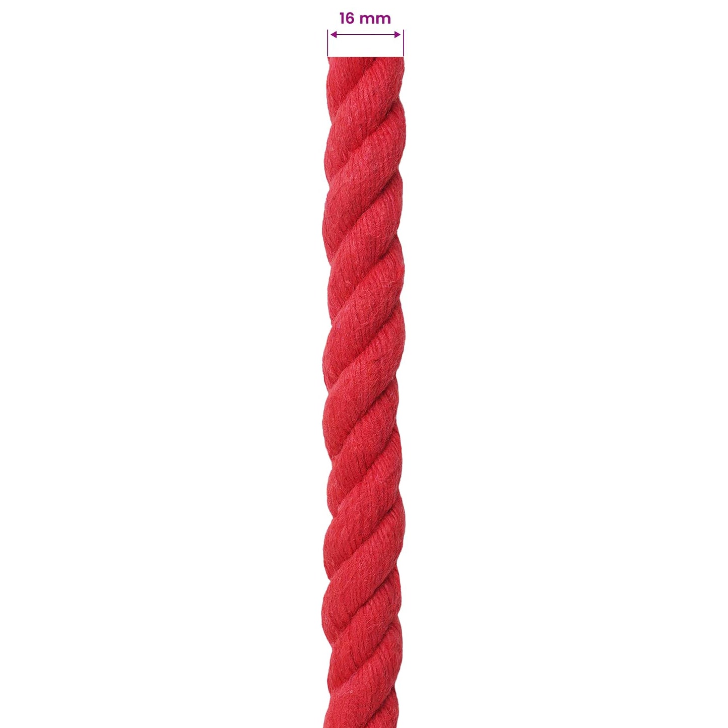 Cotton Rope 16 mm 50 m Red 100% Cotton