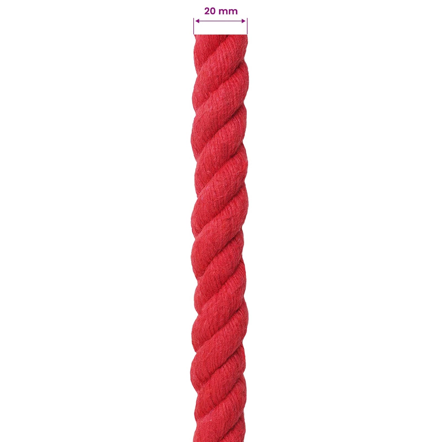 Cotton Rope 20 mm 50 m Red 100% Cotton