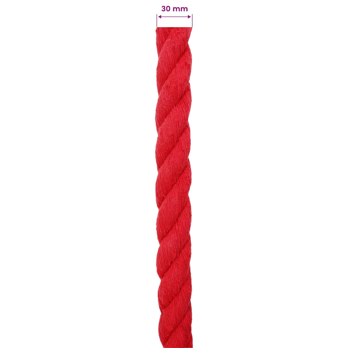 Cotton Rope 30 mm 10 m Red 100% Cotton