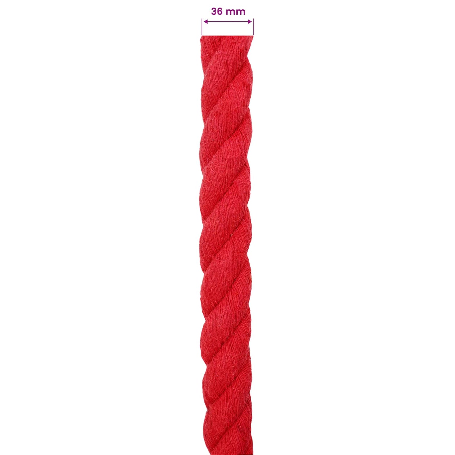 Cotton Rope 36 mm 5 m Red 100% Cotton