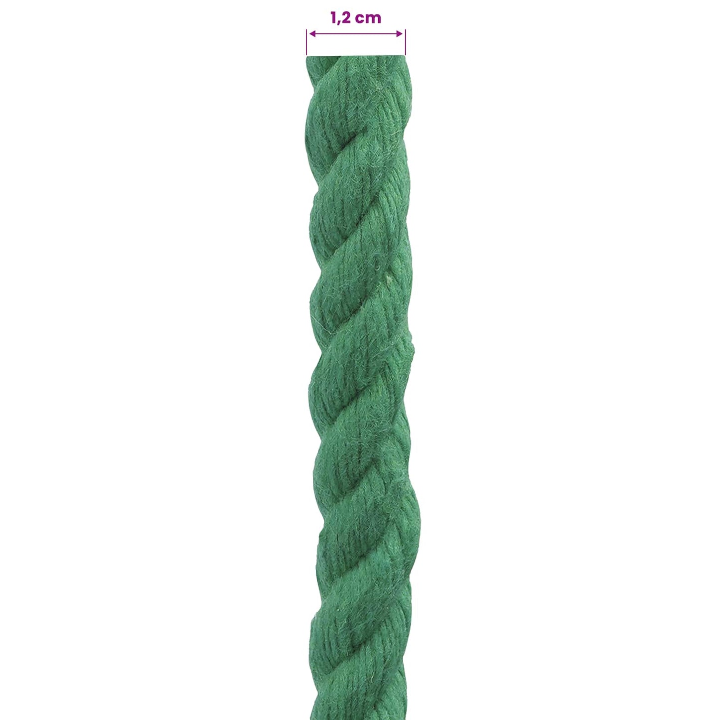 Cotton Rope 12 mm 50 m Green 100% Cotton