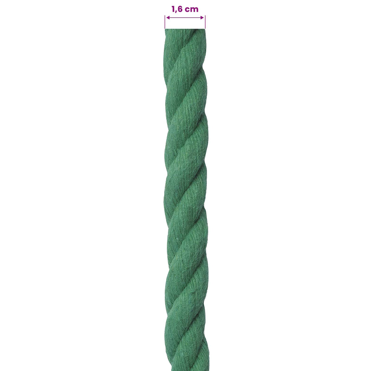 Cotton Rope 16 mm 25 m Green 100% Cotton