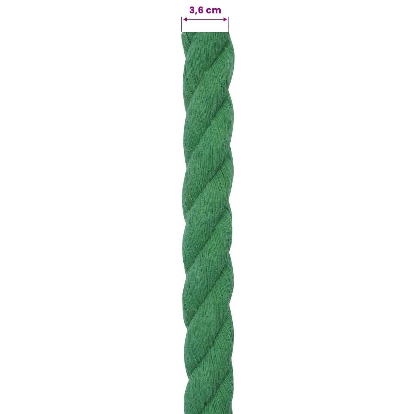 Cotton Rope 36 mm 5 m Green 100% Cotton