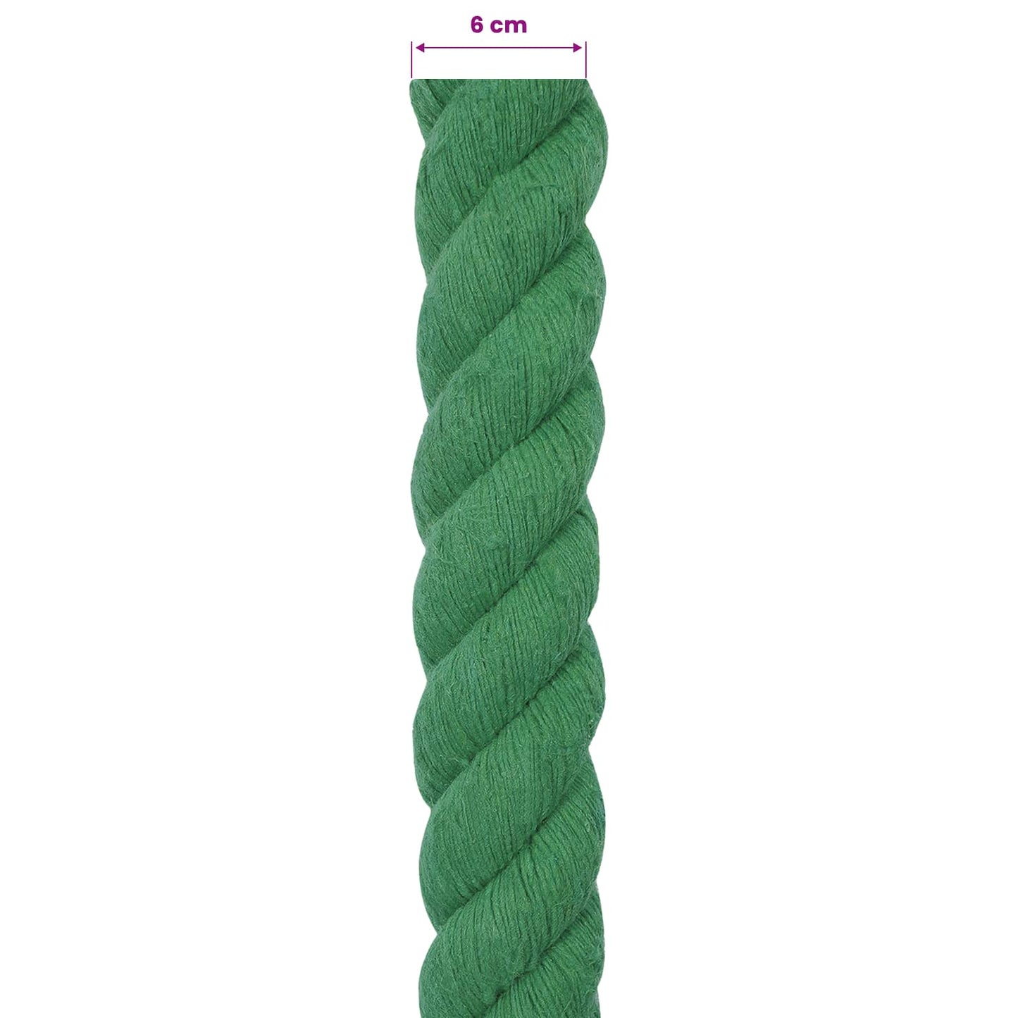 Rope Green 6 x 6 x 1000 cm Cotton