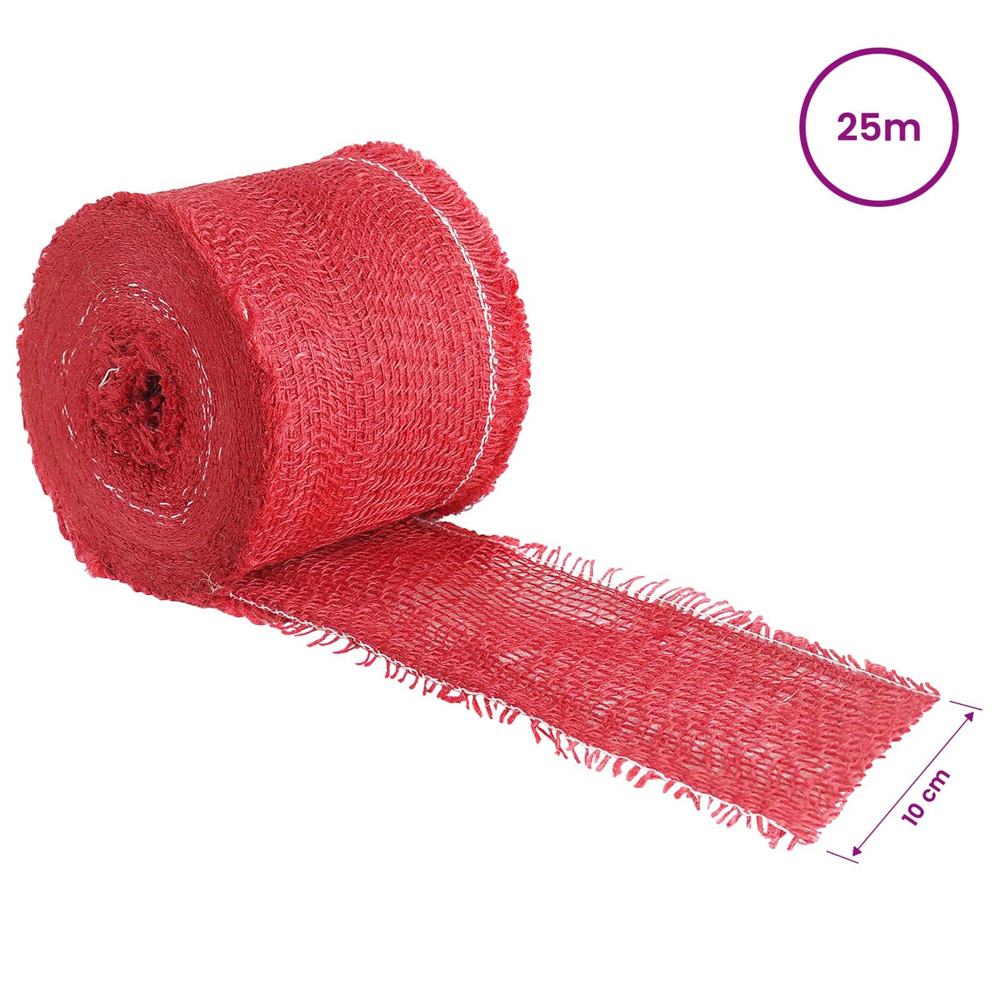 Jute Roll 10 x 2500 cm Red