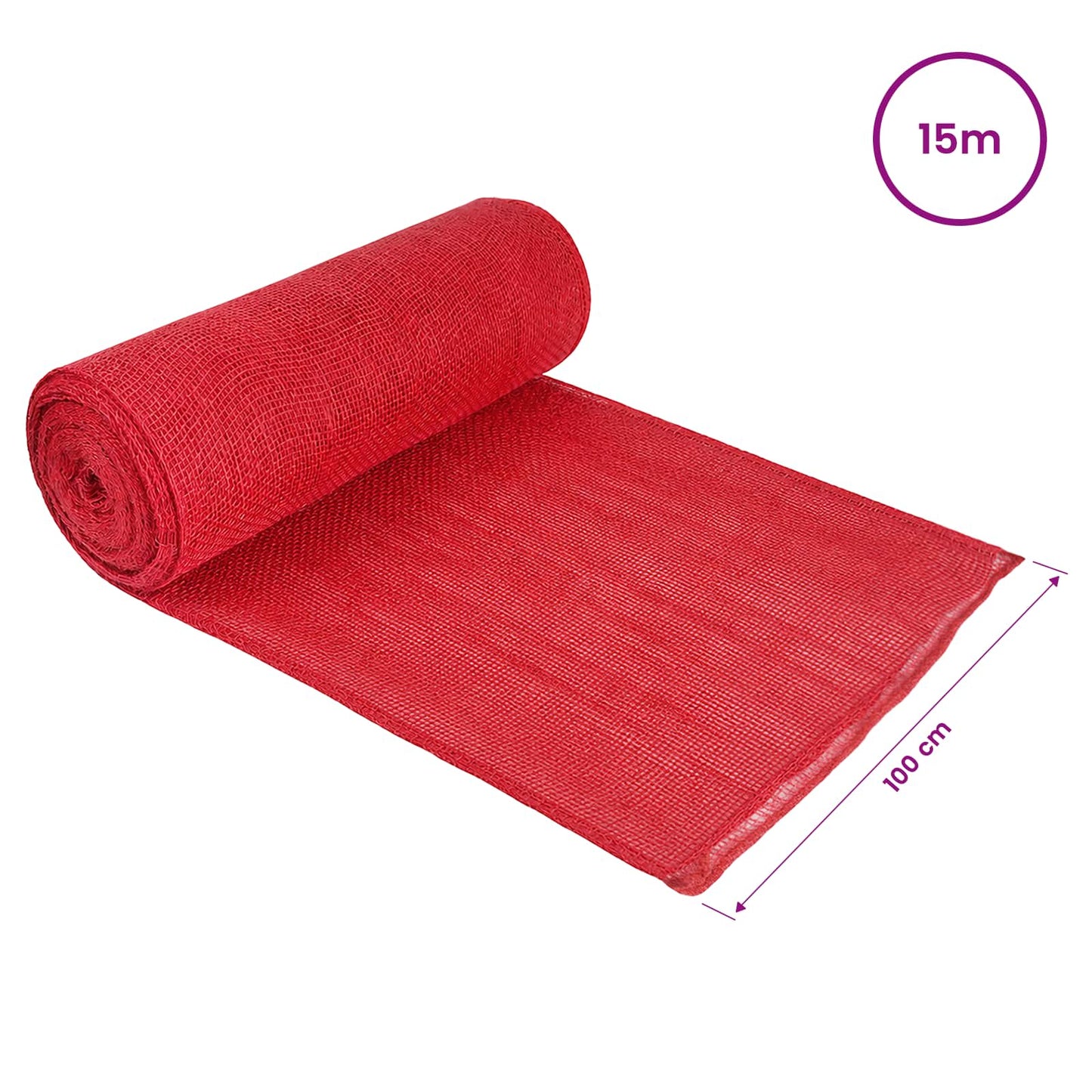 Jute Roll 100 x 1500 cm Red