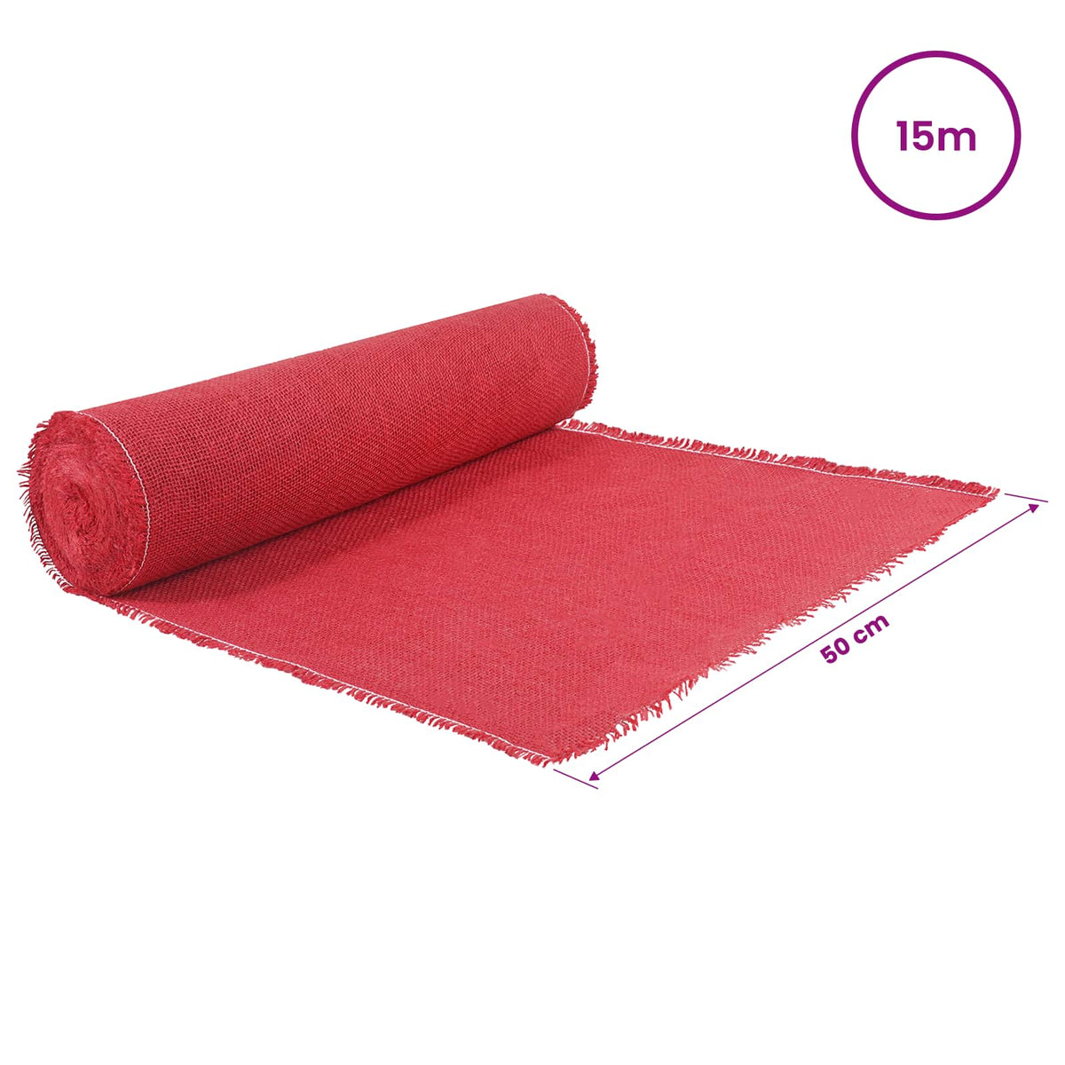 Jute Roll 50 x 1500 cm Red