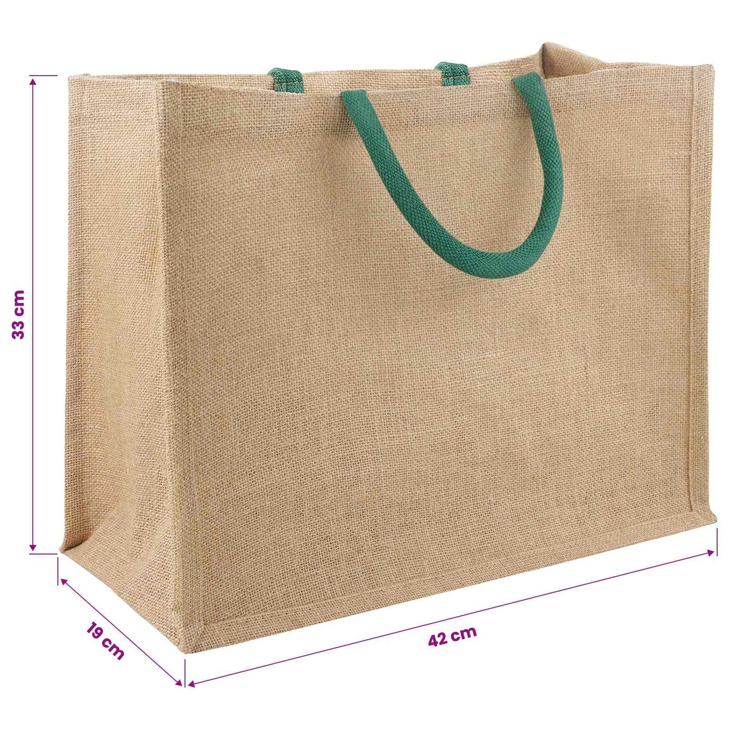 Jute Handbags 5 pcs Natural and Green 42 x 33 x 19 cm
