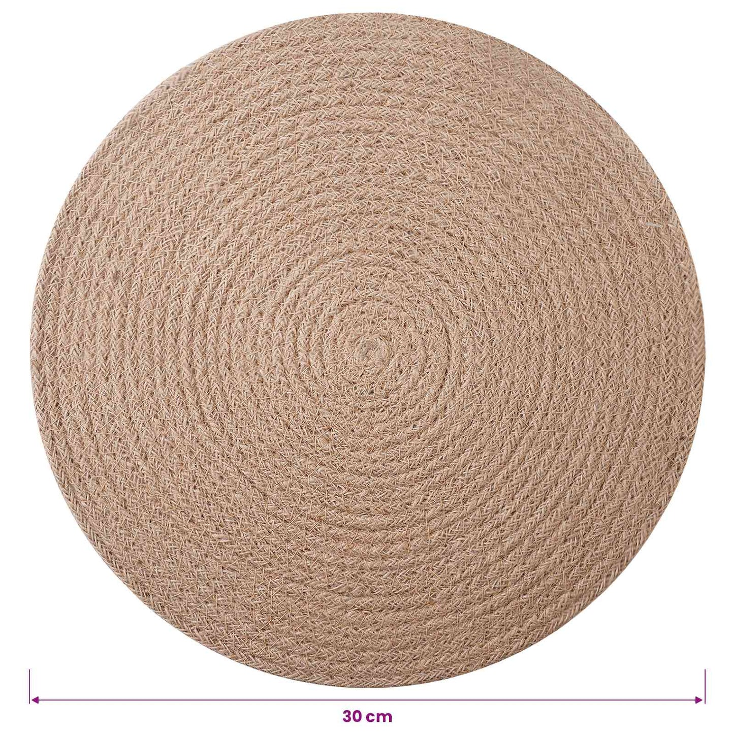 Jute Placemets 6 pcs Natural Ø 30 cm 100% Tossa Jute