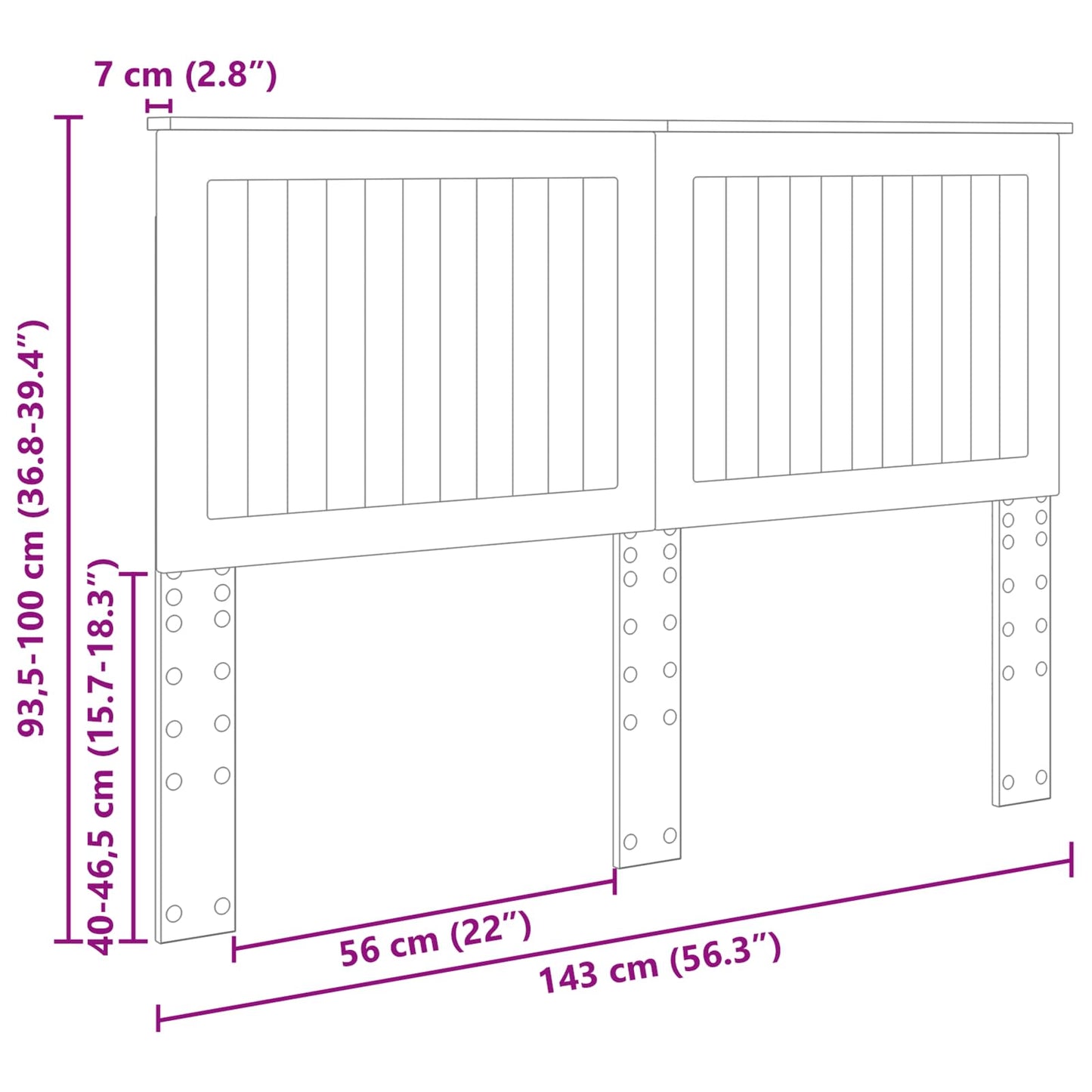 Headboard with Headboard Sonoma Oak 140 cm Engineered wood