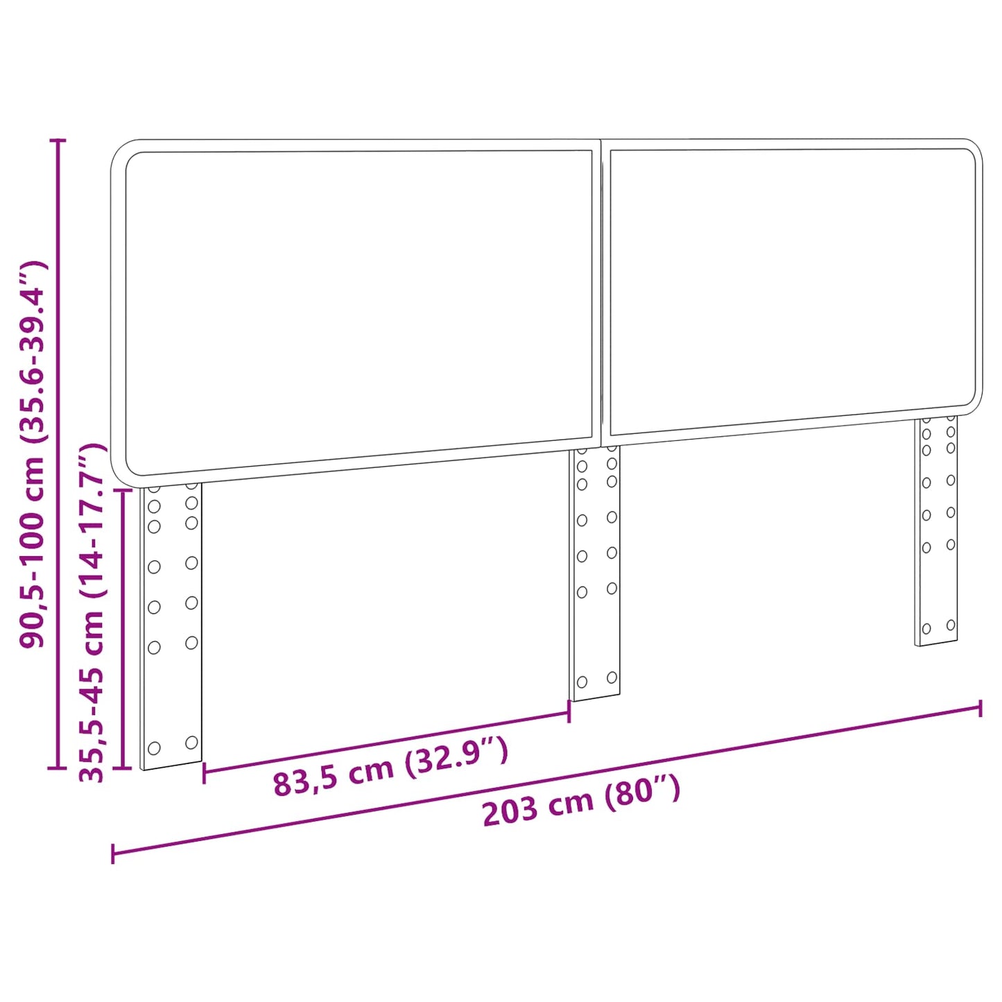 Headboard Grey Sonoma Engineered wood