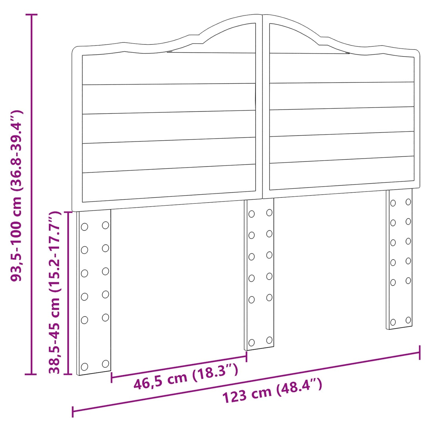 Headboard Grey Sonoma Engineered wood