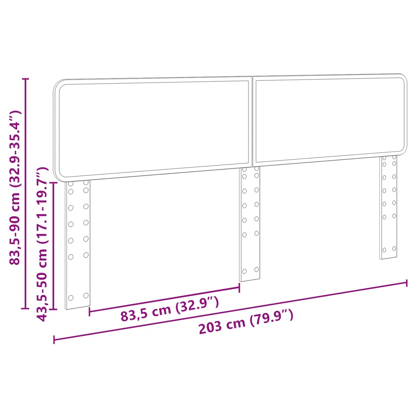 Headboard Gloss White Engineered wood