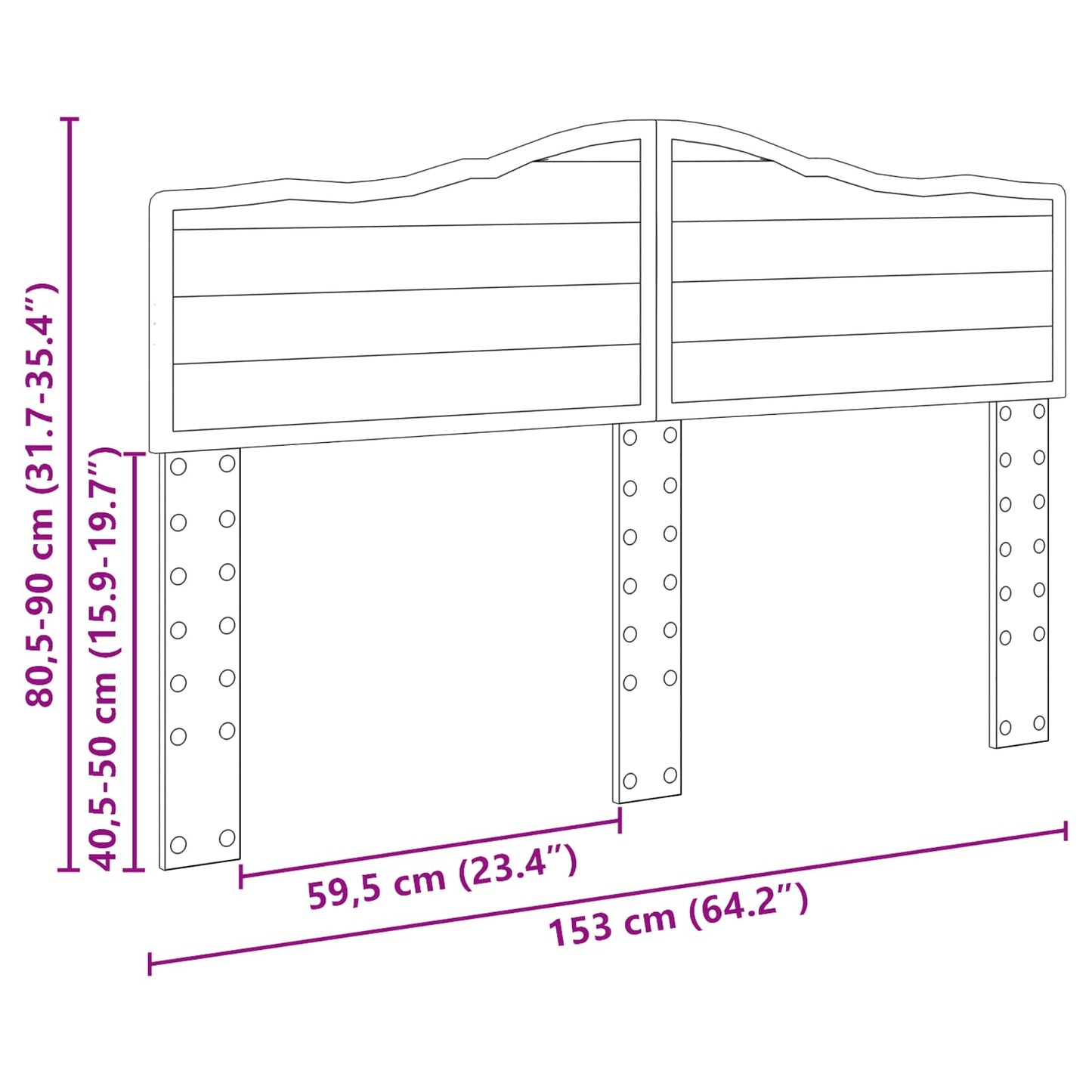 Headboard Brown Oak Engineered wood